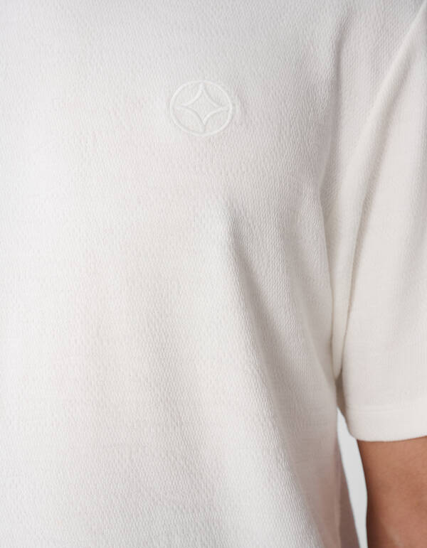 Spark Structuur T-shirt Gebroken Wit SHOEBY MEN