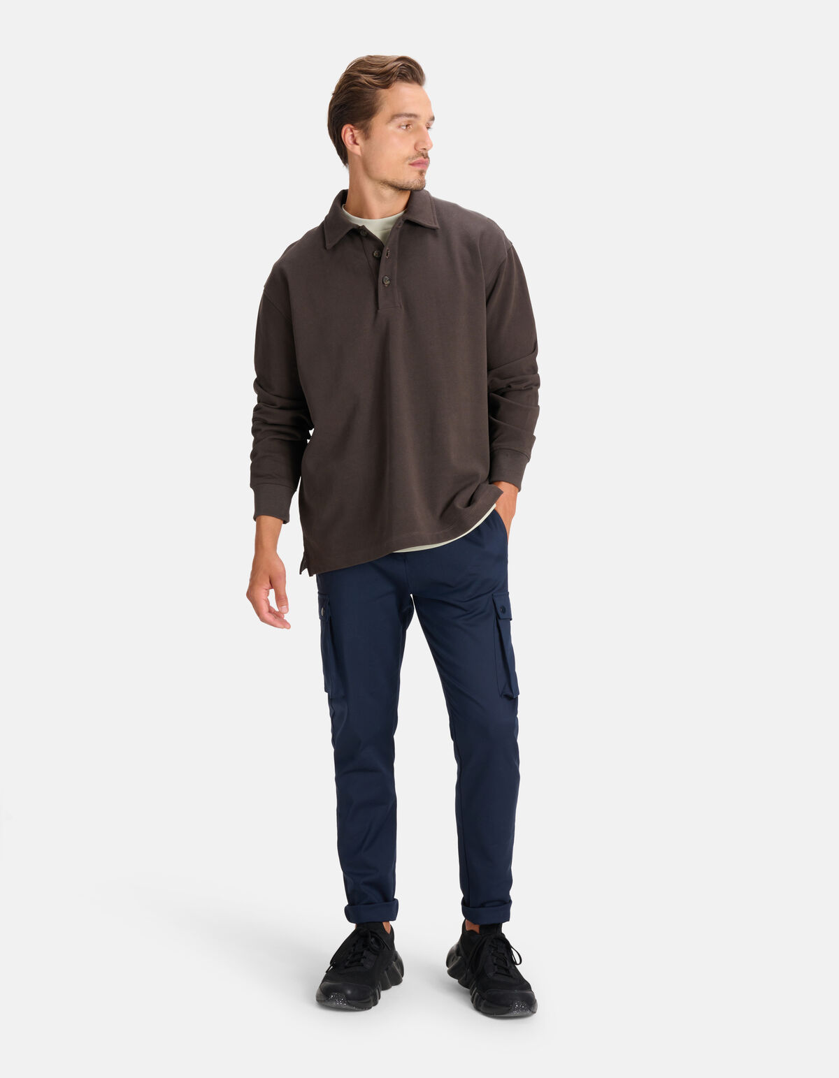 Lange Mouwen Polo Donkerbruin By Fred SHOEBY MEN