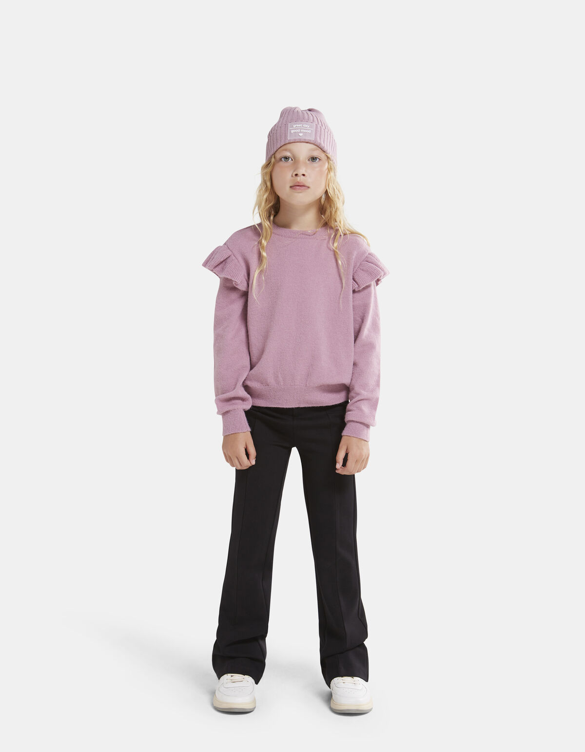 Shoulder Ruffle Pullover SHOEBY GIRLS