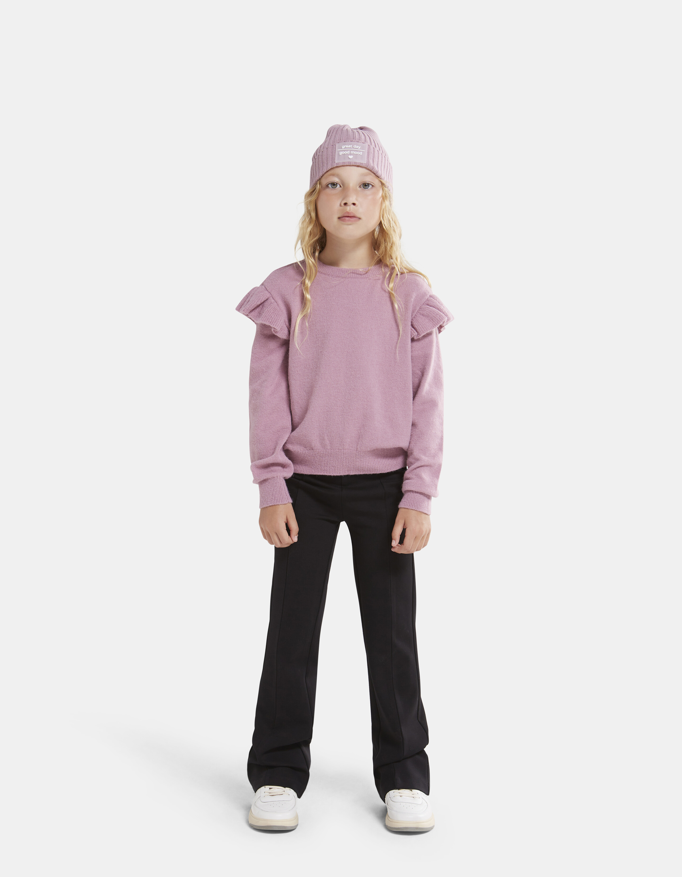 Shoulder Ruffle Pullover SHOEBY GIRLS