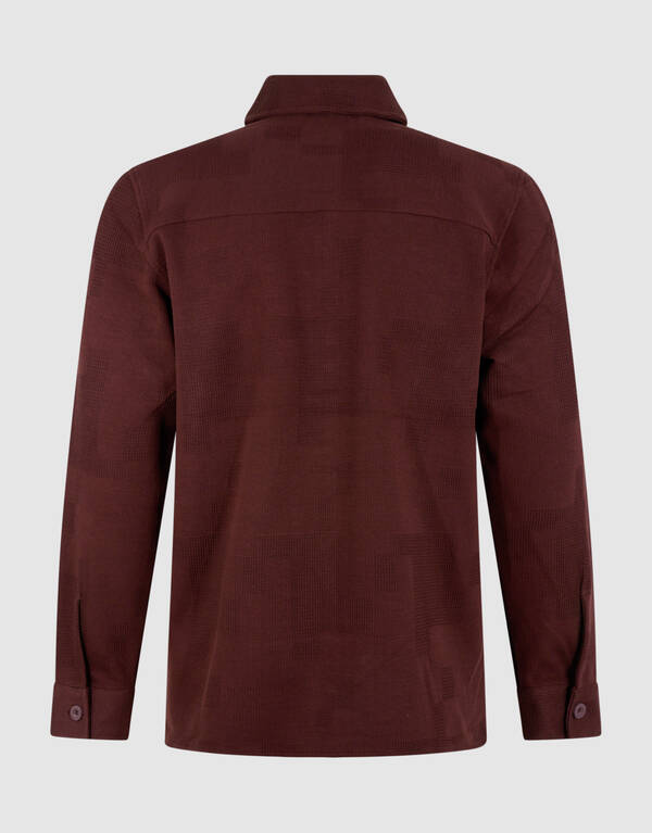Ruiten Jacquard Overhemd Donkerrood SHOEBY MEN