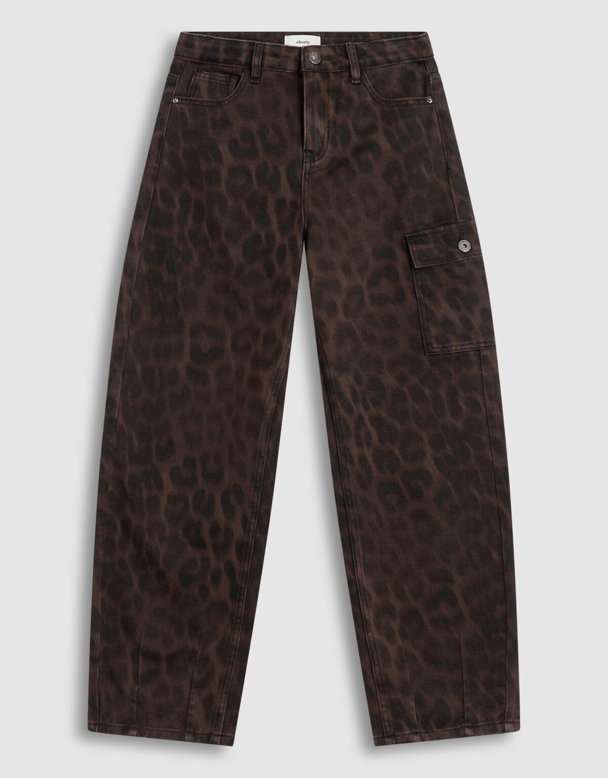 Cargo Leopard Print Jeans Bruin SHOEBY GIRLS