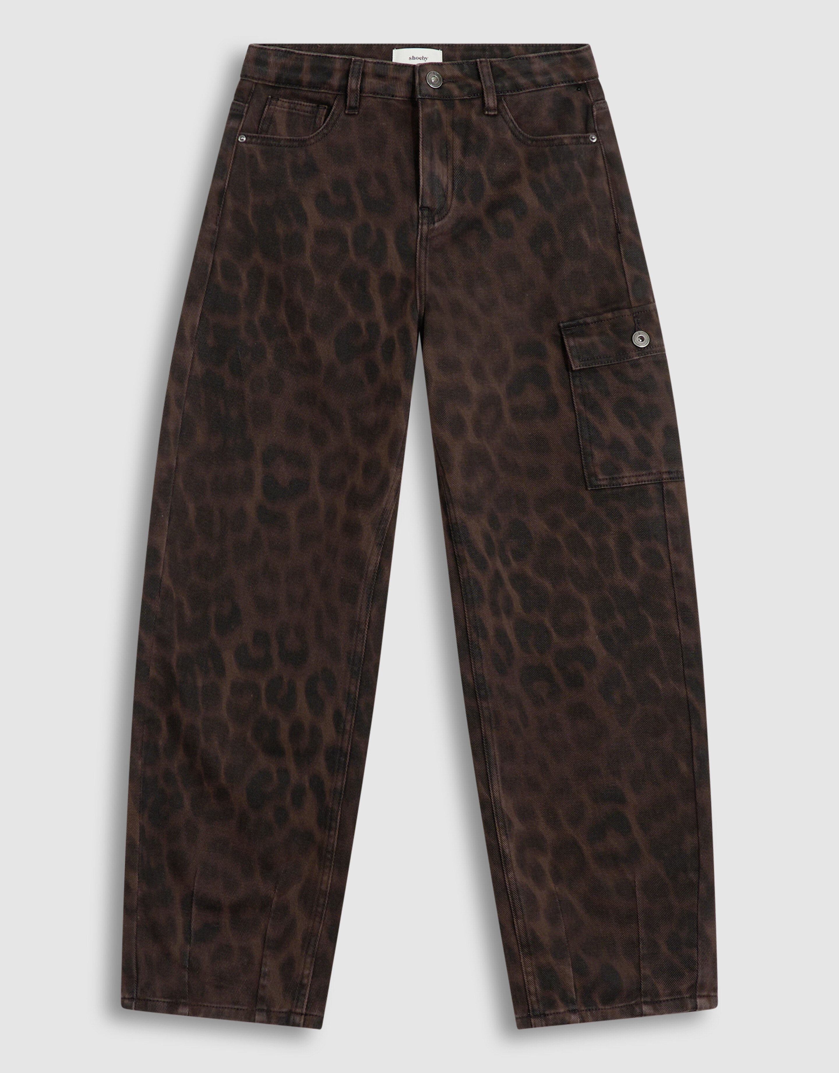 Cargo Leopard Print Jeans Bruin SHOEBY GIRLS