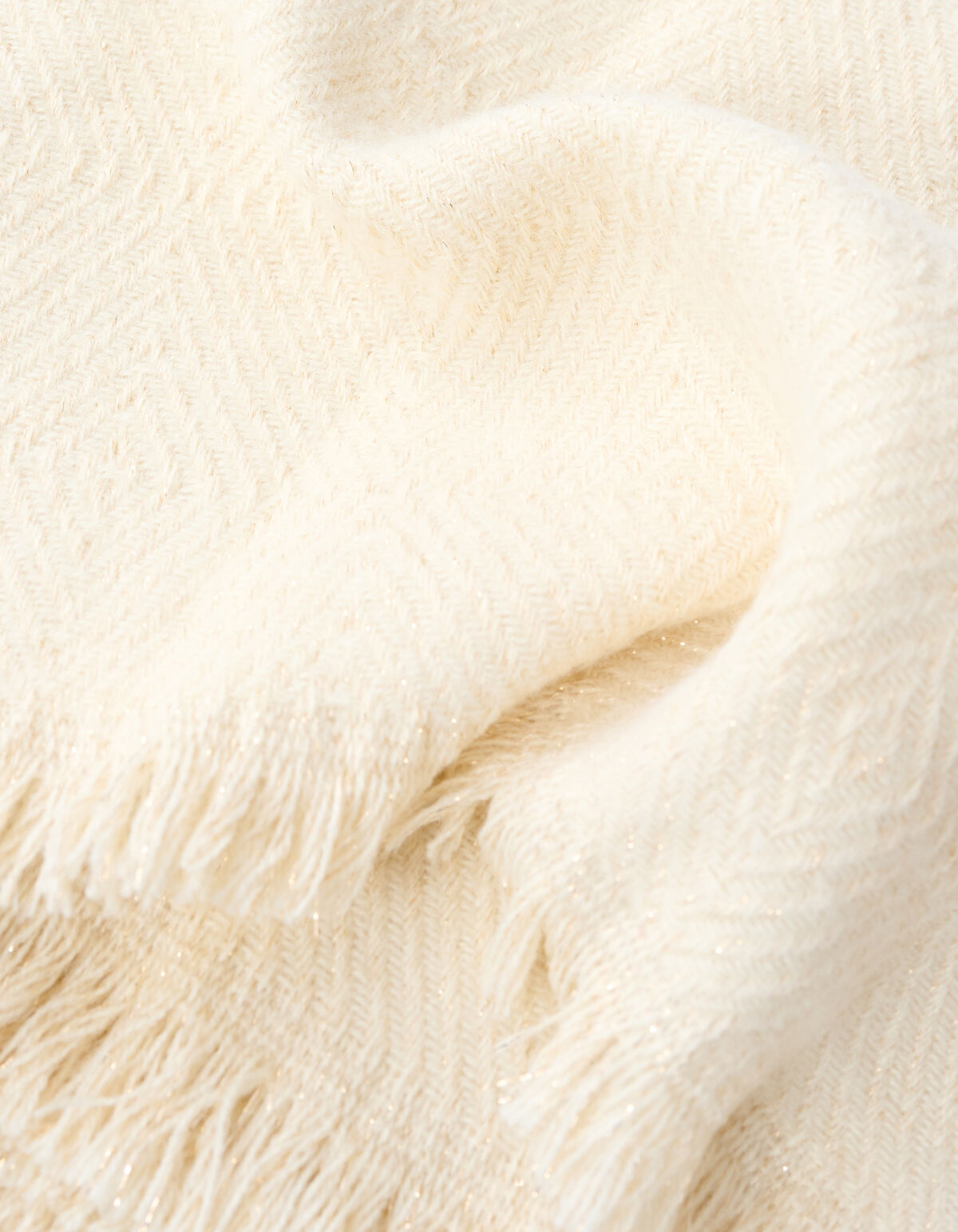 Zigzag Lurex Sjaal Beige SHOEBY ACCESSOIRES