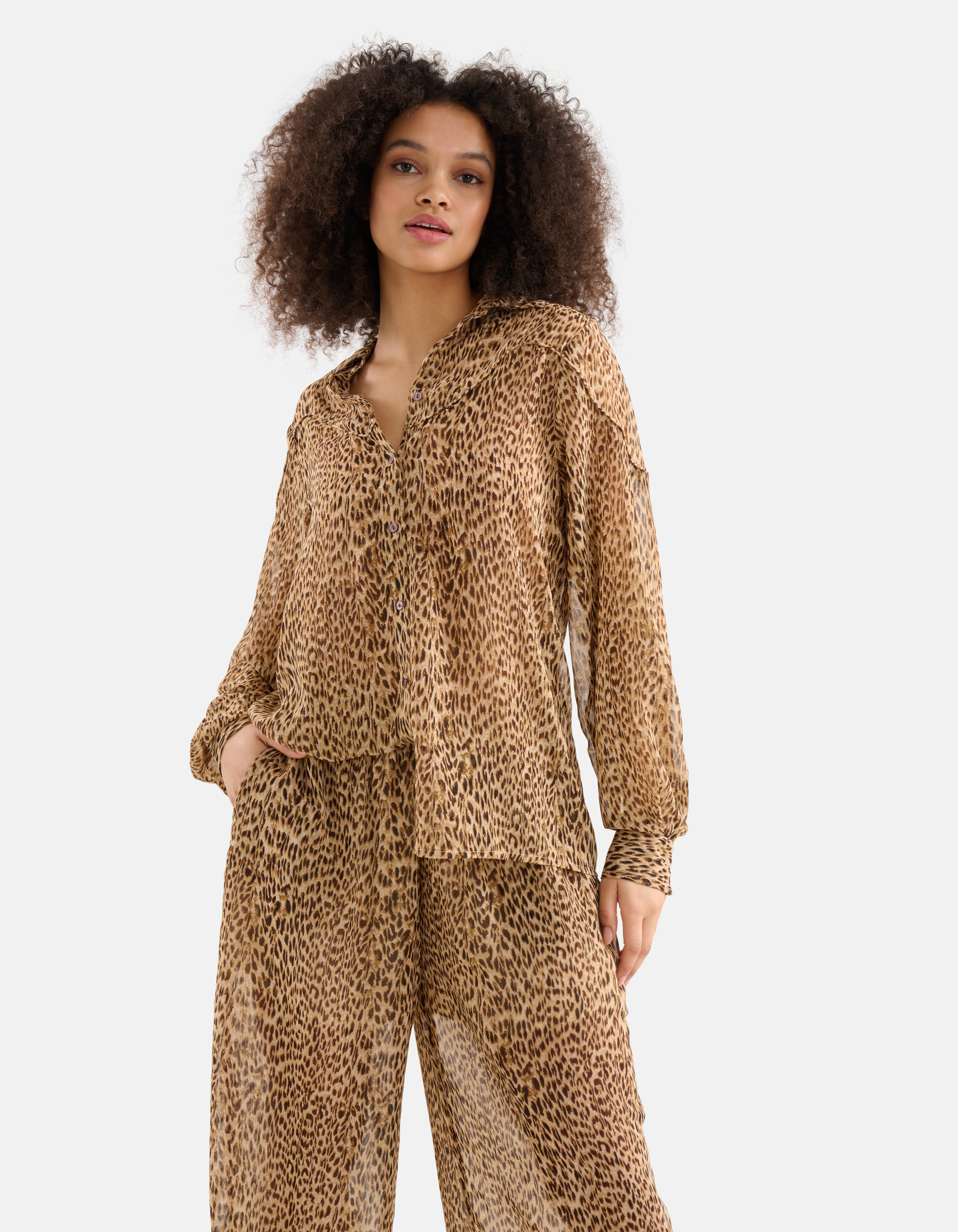 Cheetah Blouse Bruin SHOEBY WOMEN