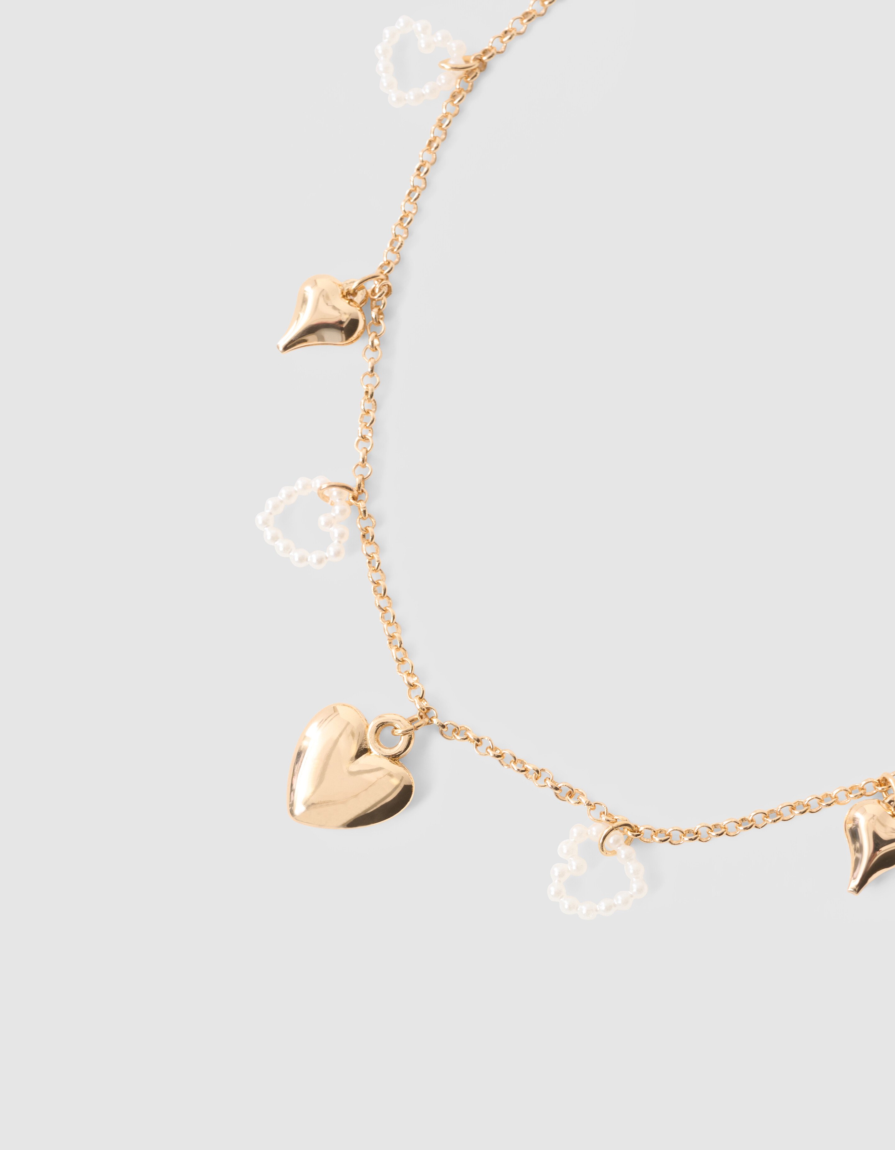 Parel Heart Ketting Goud SHOEBY ACCESSOIRES
