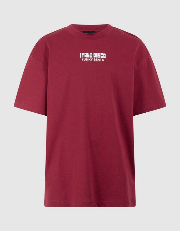 Disco Artwork T-shirt Donkerrood SHOEBY BOYS