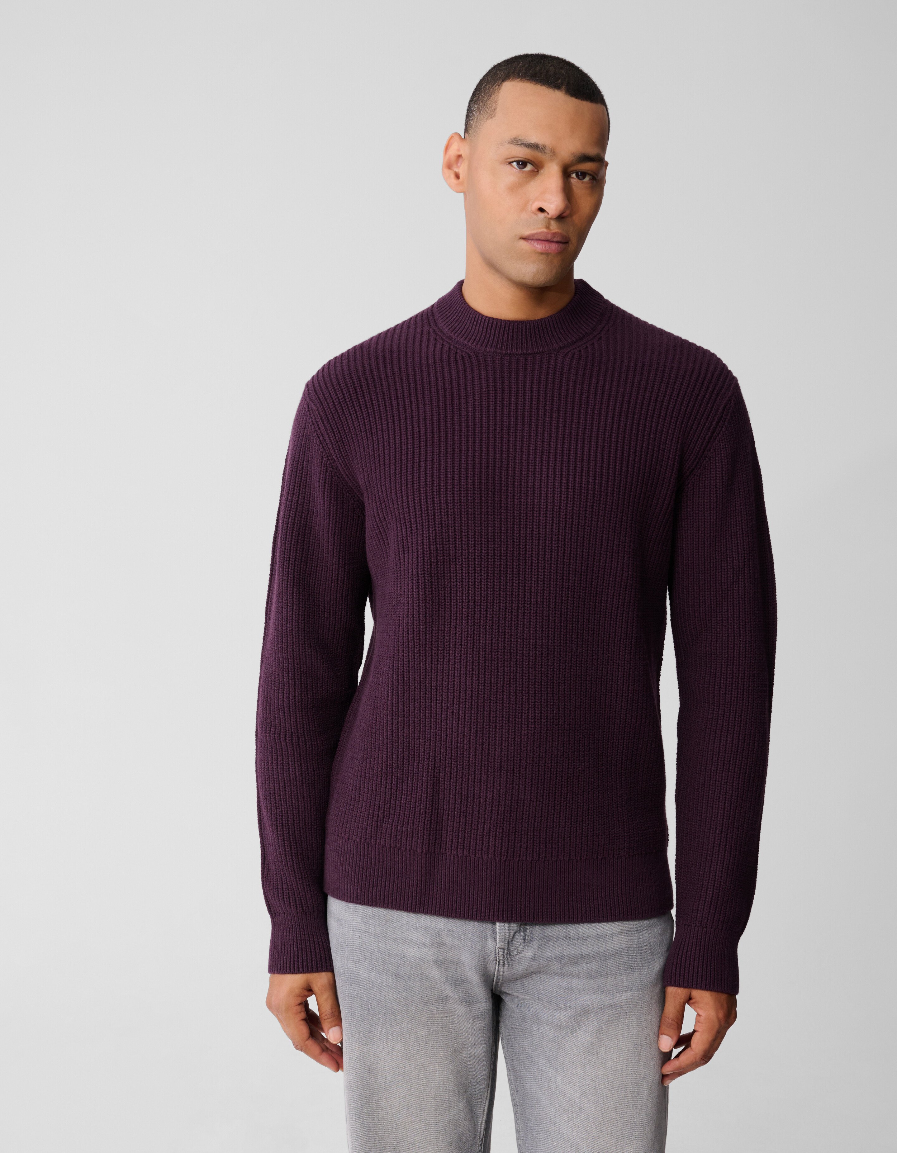 Crewneck Knit Trui Donkerrood SHOEBY MEN