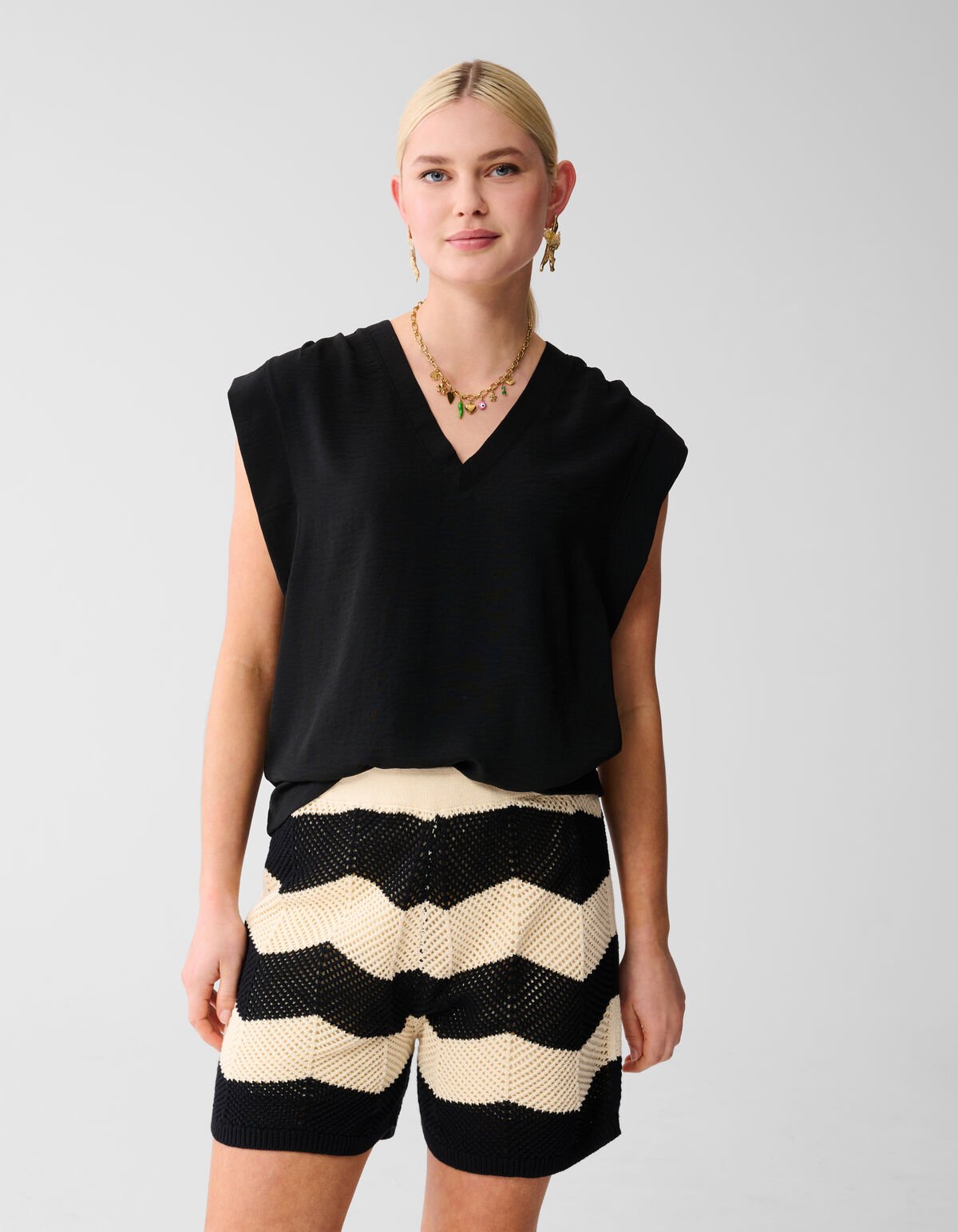 V-hals Top Zwart SHOEBY WOMEN