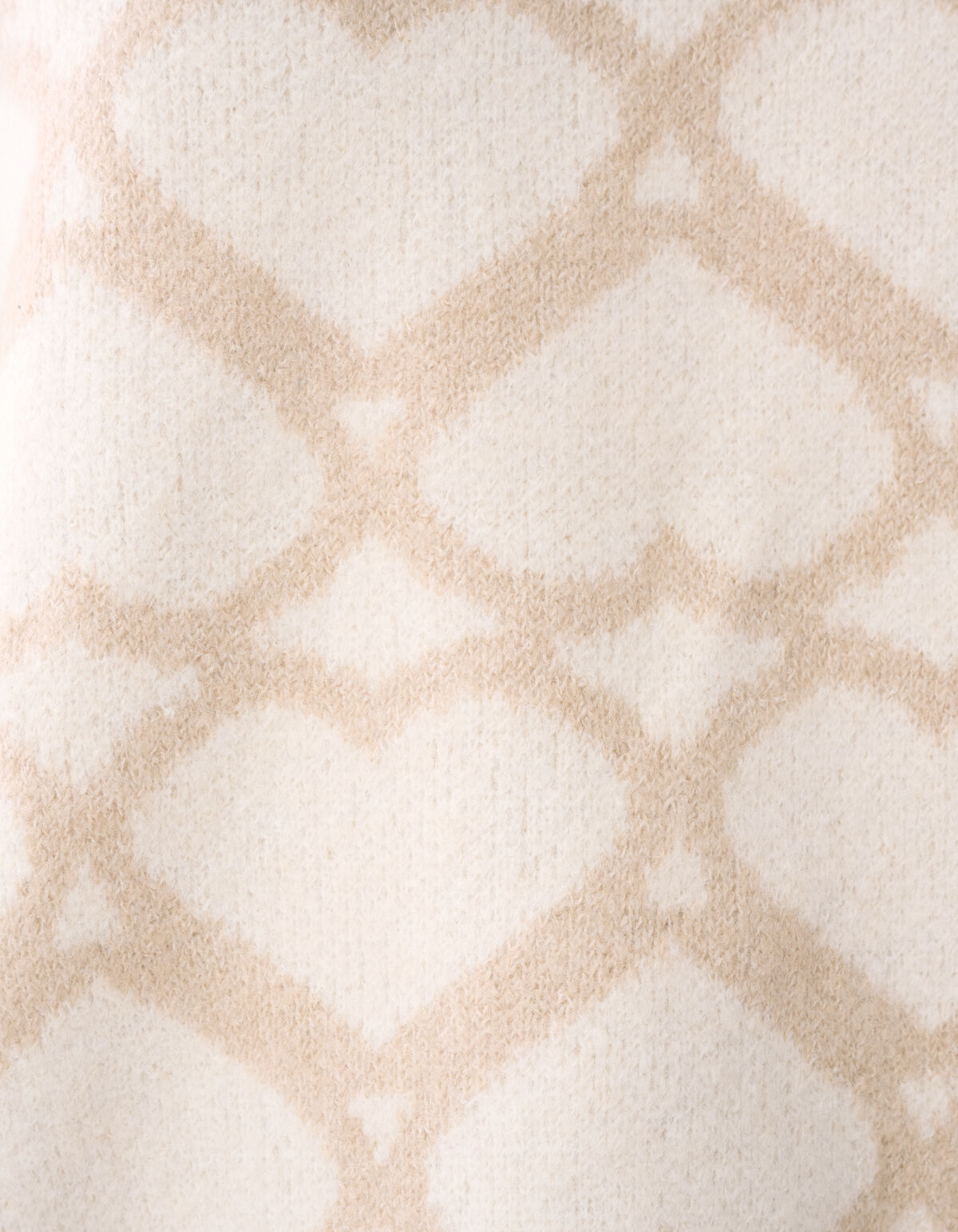 Heart Printed Dames Trui Gebroken Wit By Furmey SHOEBY WOMEN