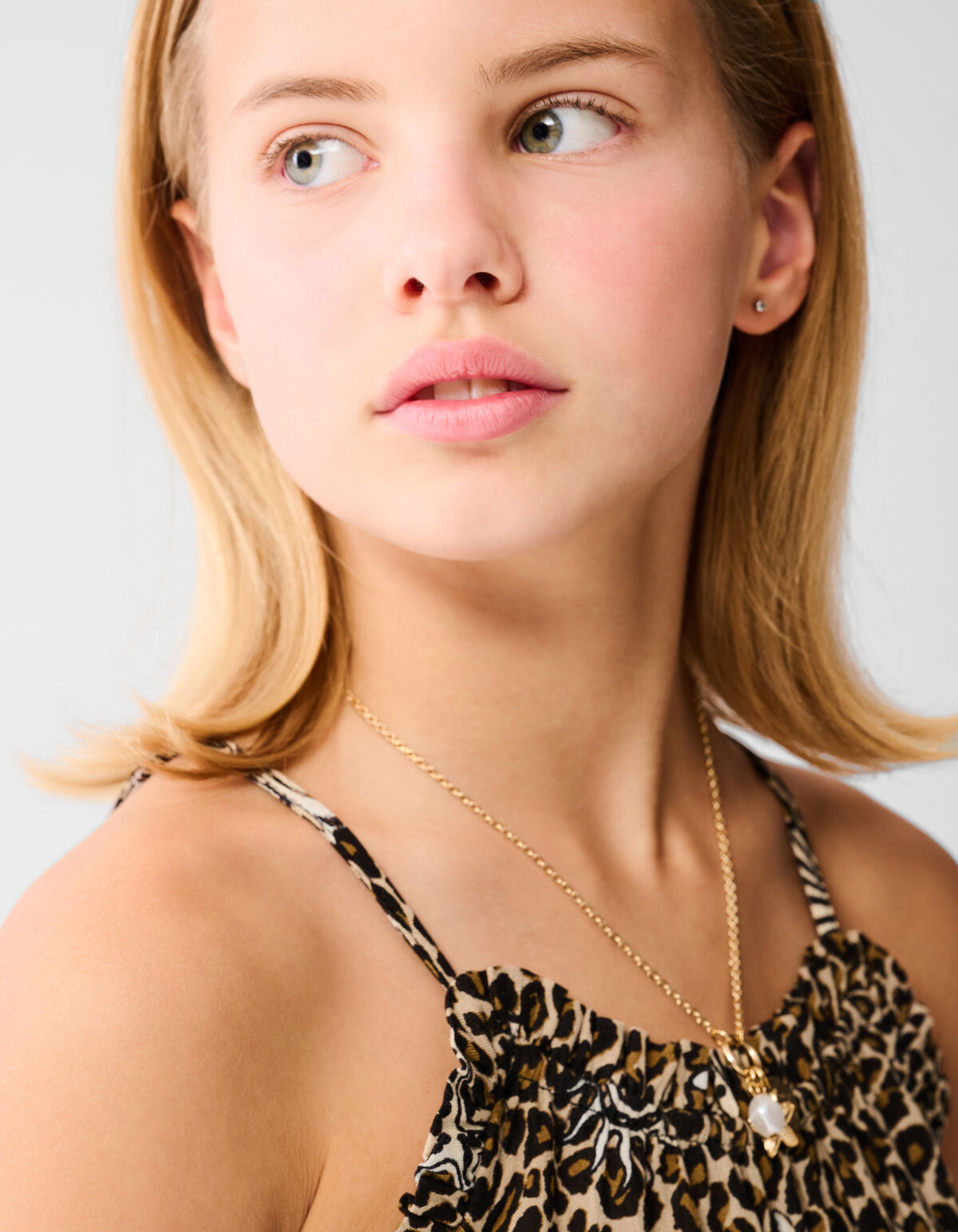 Printed Leopard Jurk Bruin SHOEBY GIRLS