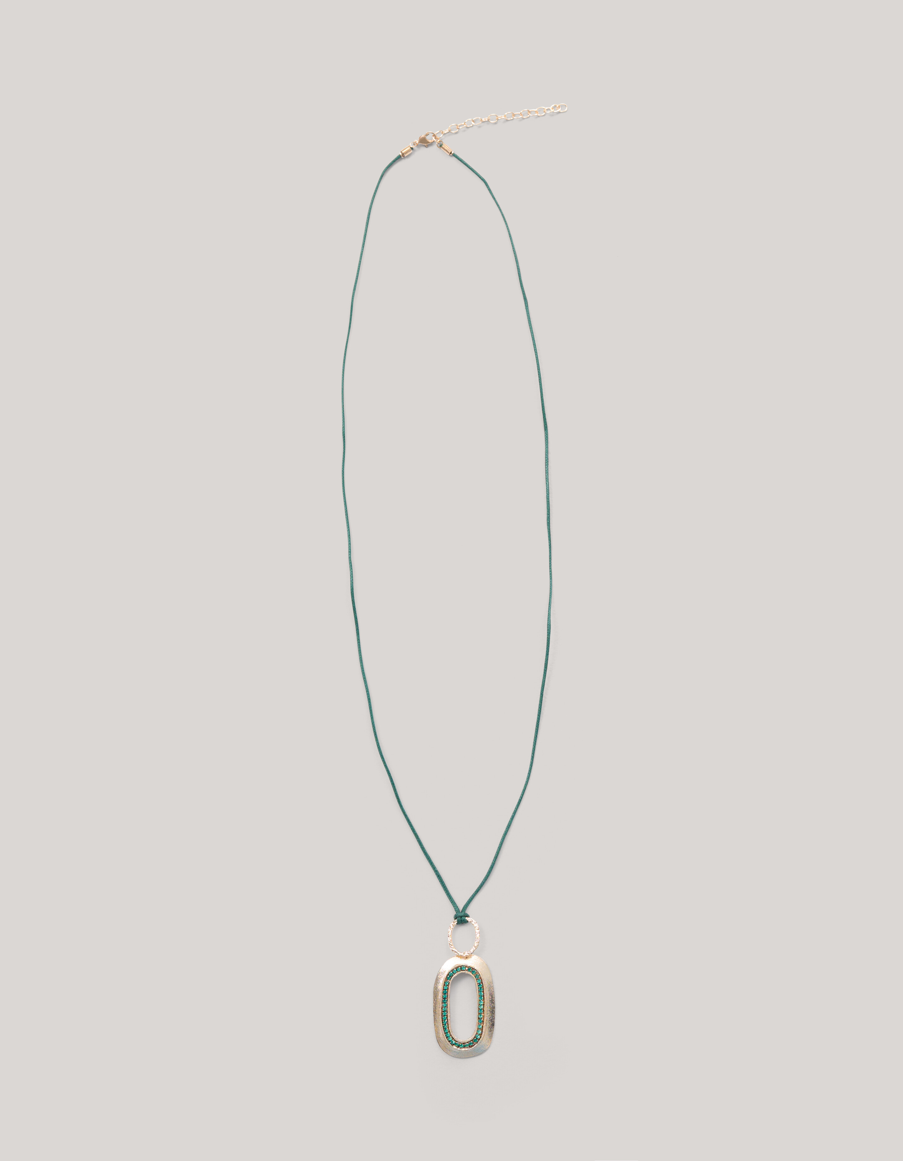 Hammered Oval Strass Ketting Goud By Mieke SHOEBY ACCESSOIRES
