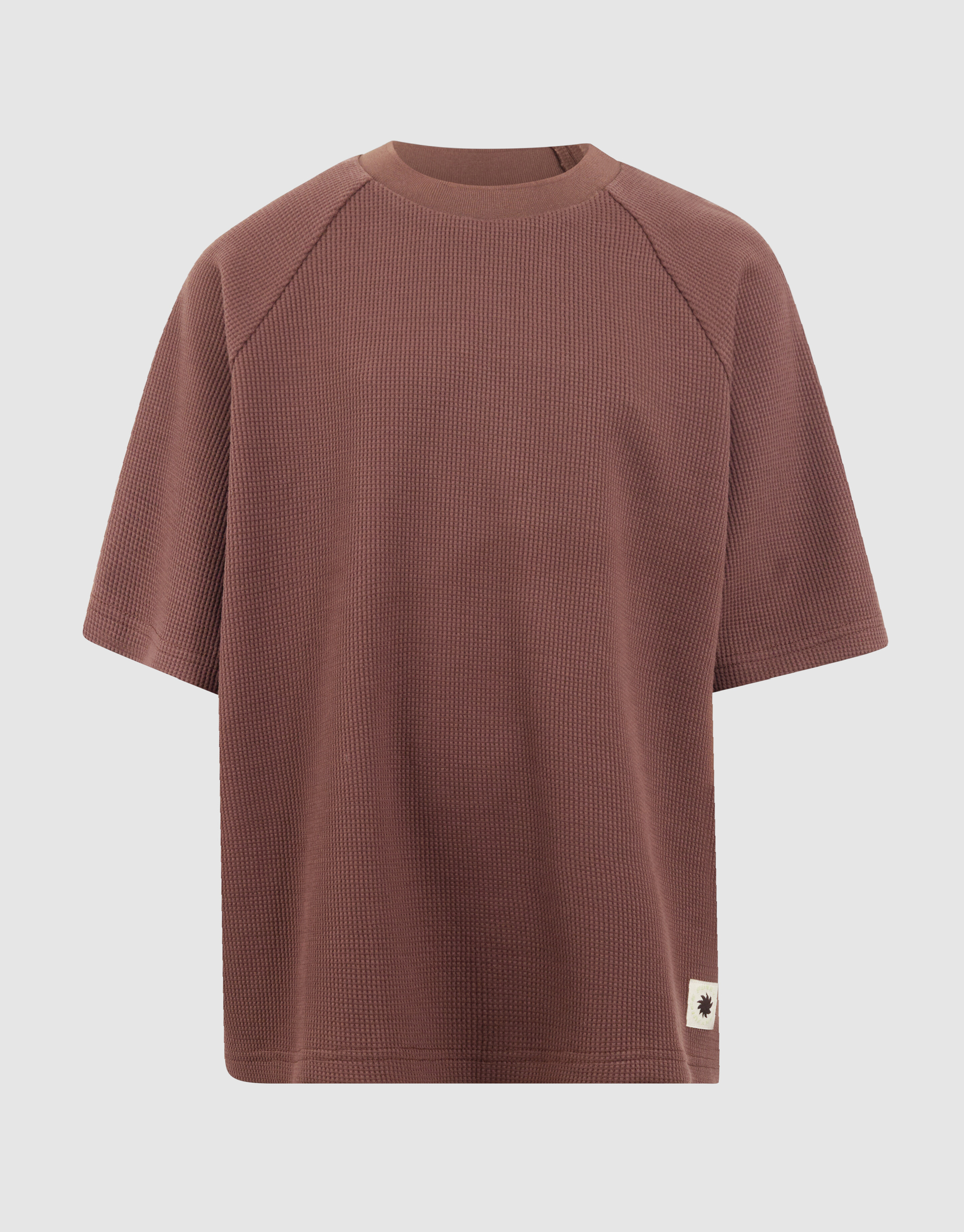 Waffle Structuur T-shirt Donkerbruin SHOEBY BOYS