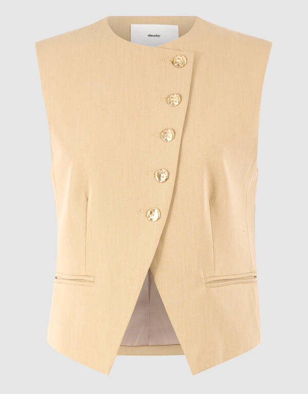 Asymmetrisch Gilet Zand SHOEBY WOMEN