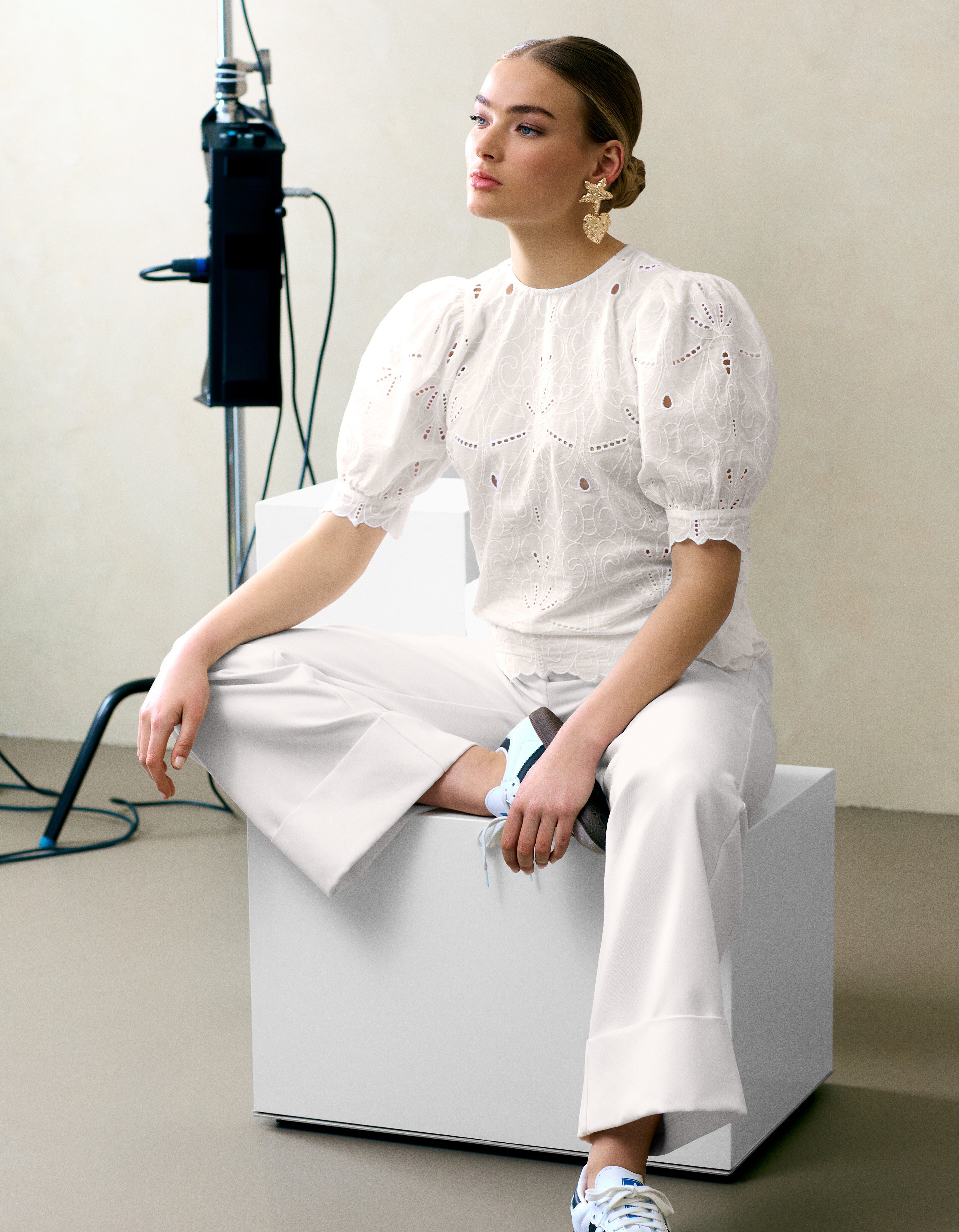 Embroidery Top Gebroken Wit By Fred SHOEBY WOMEN