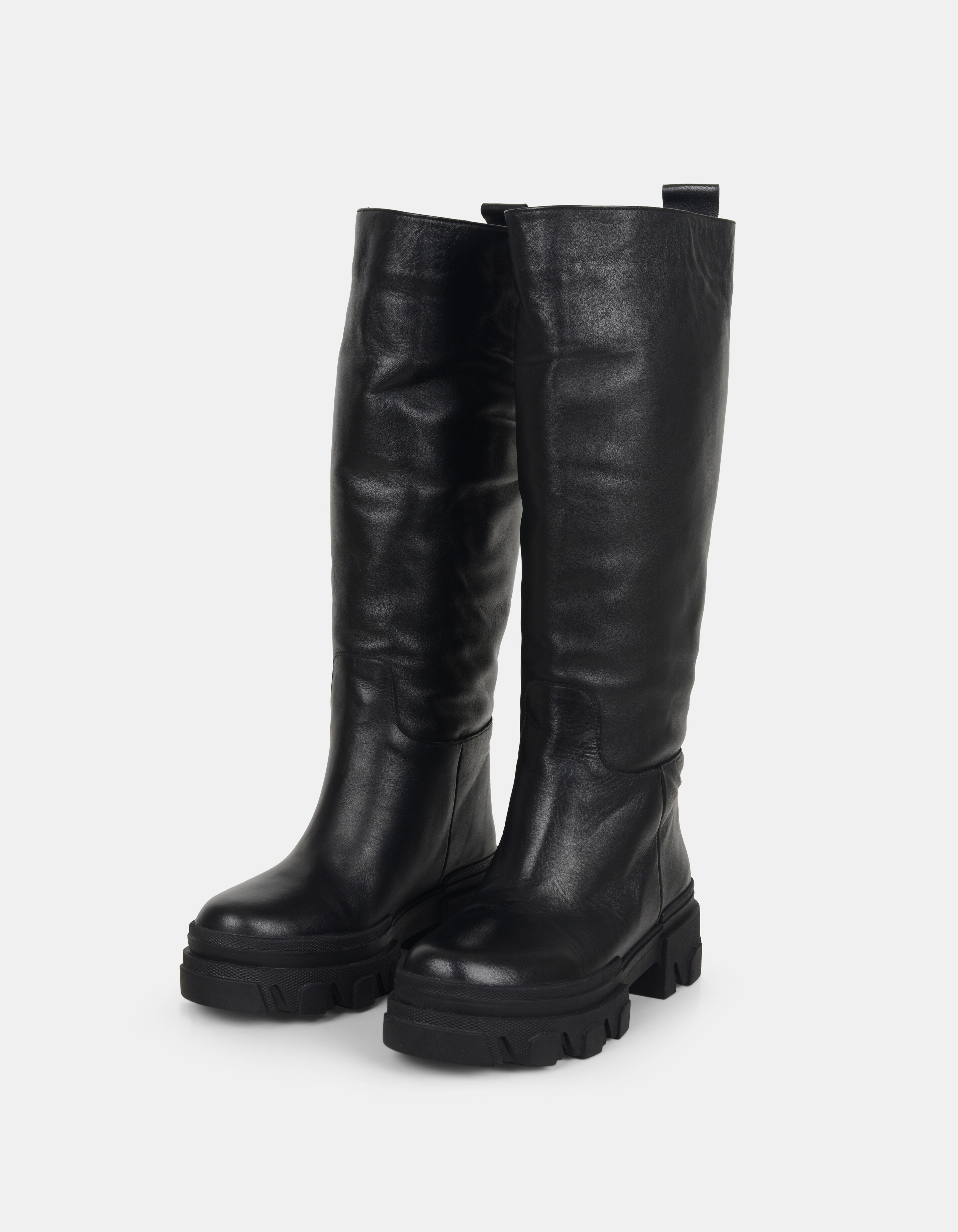Chunky Hoge Leren Laars SCHOENEN SHOEBY