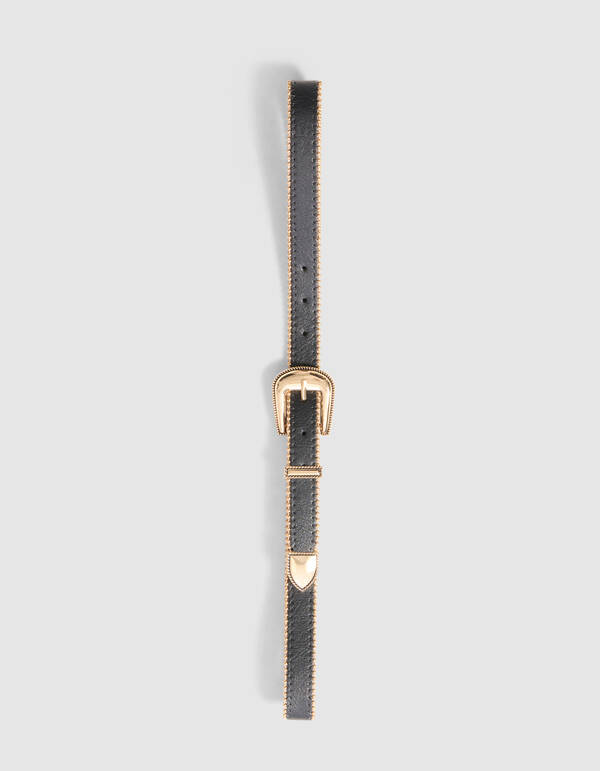 Ball Chain Riem Zwart/Goud SHOEBY ACCESSOIRES