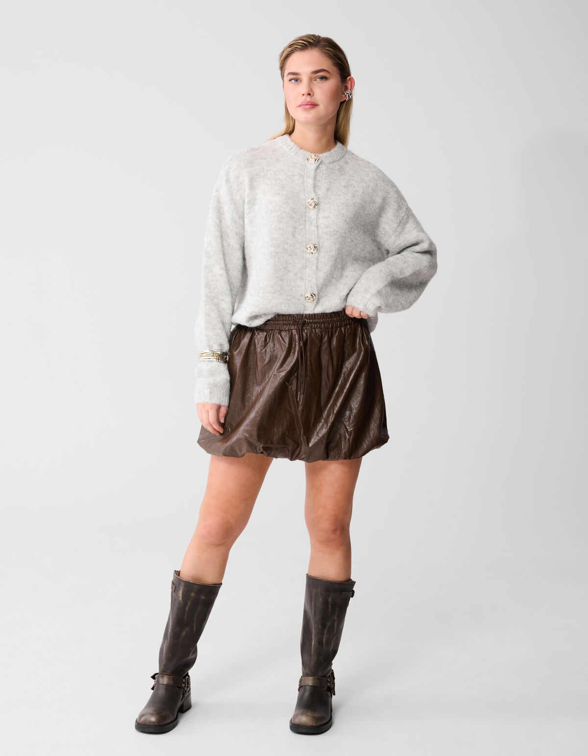 Fancy Button Vest Lichtgrijs SHOEBY WOMEN