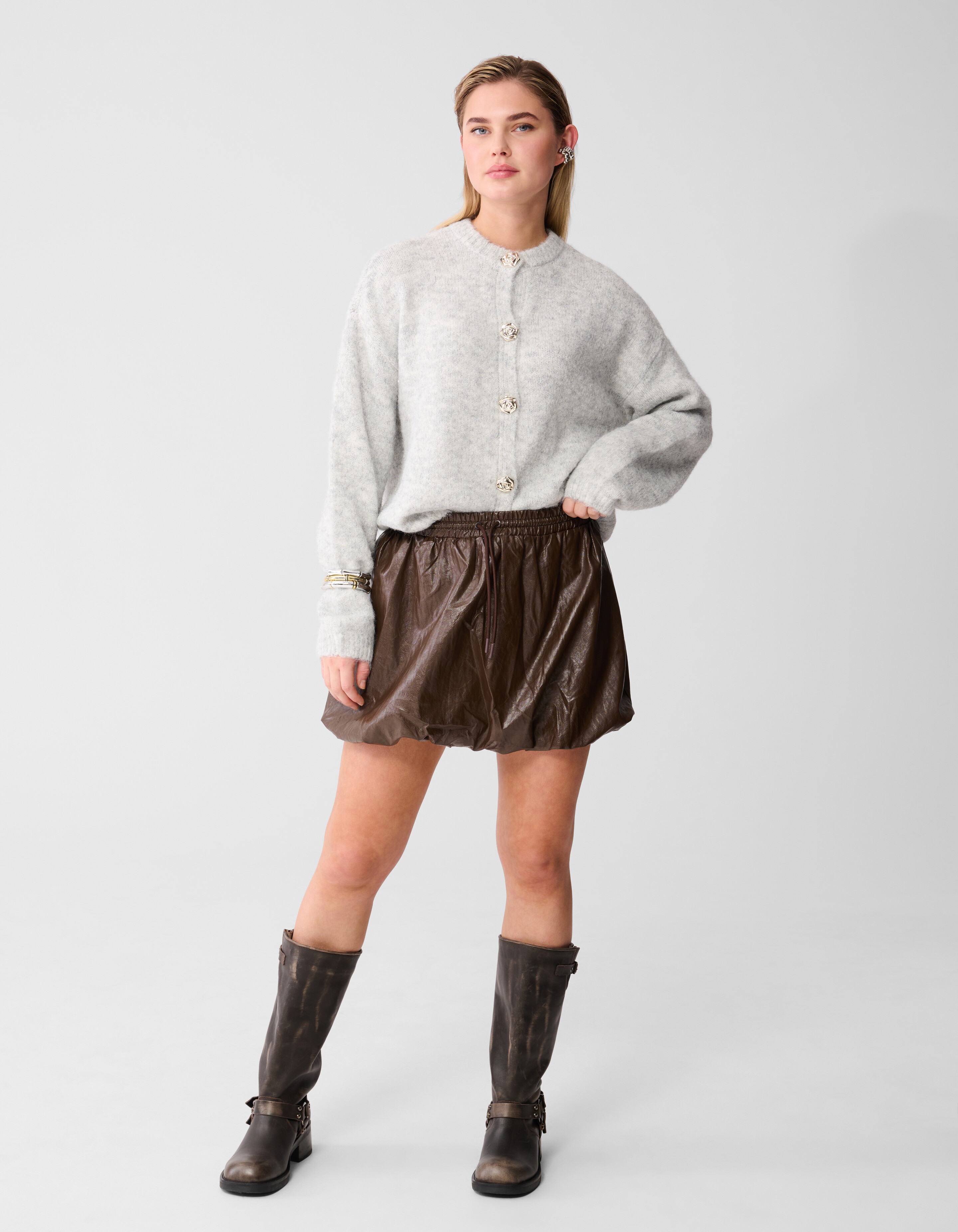 Fancy Button Vest Lichtgrijs SHOEBY WOMEN