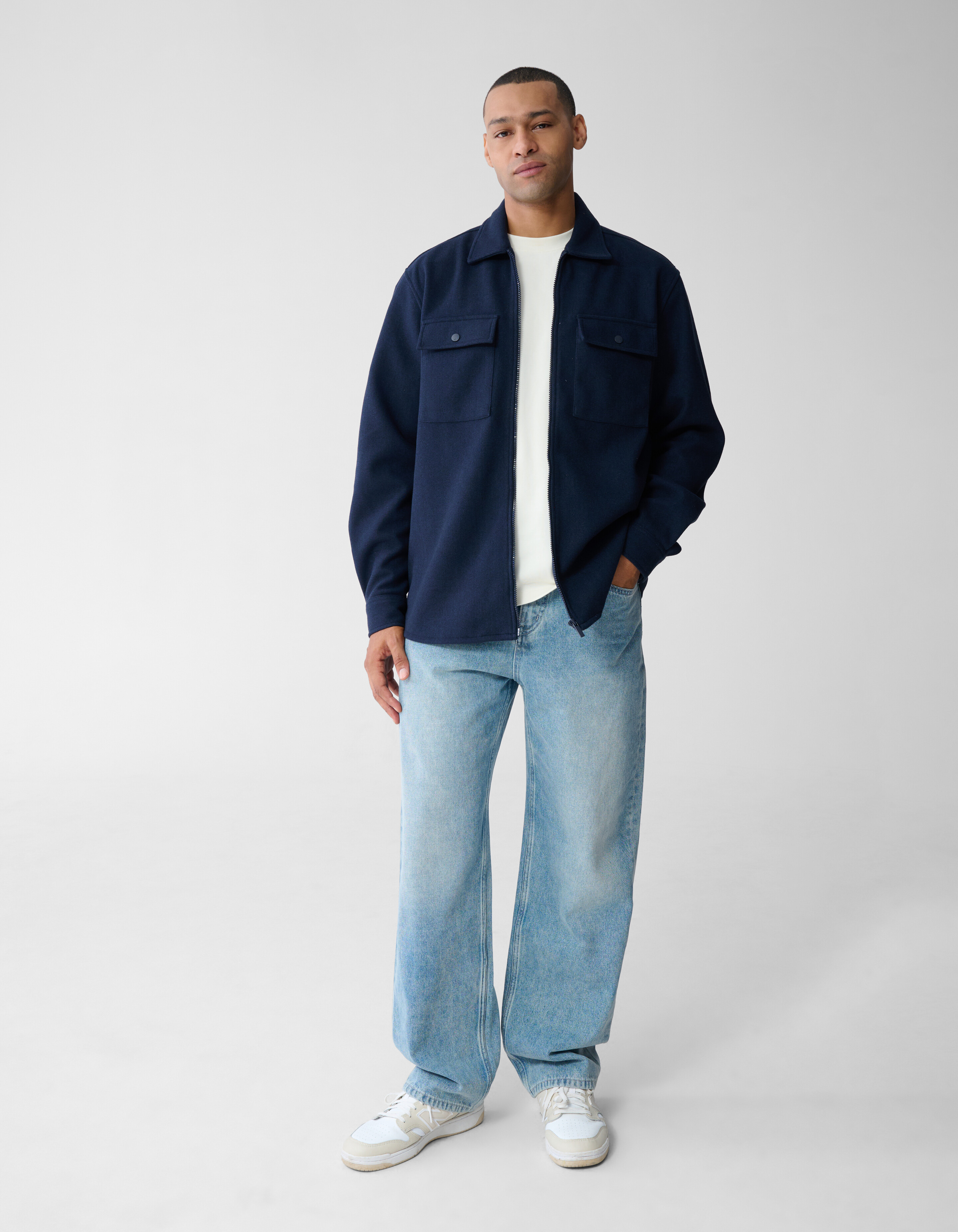 Soft Zip Overshirt Donkerblauw SHOEBY MEN