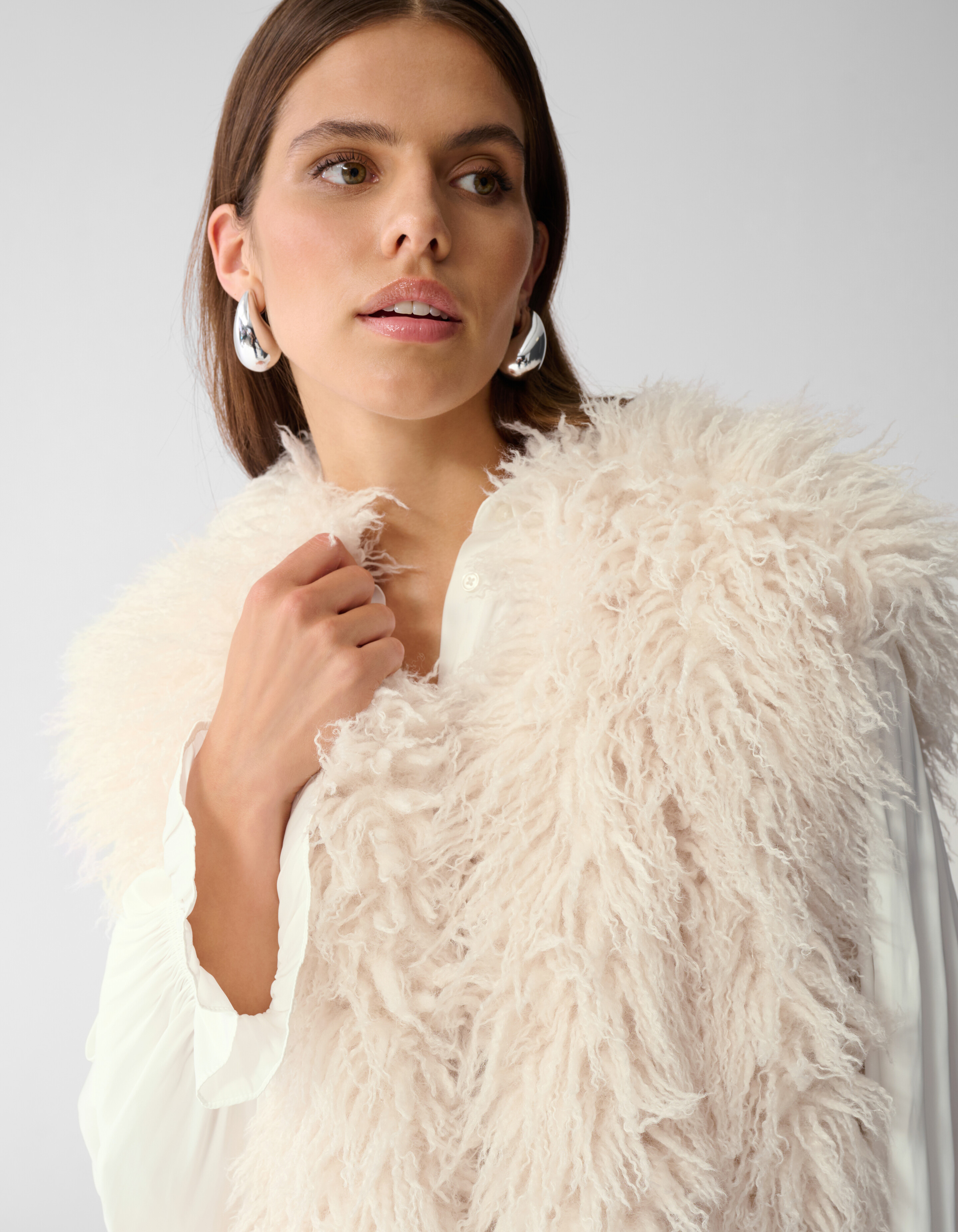 Oversized Teddy Gilet Gebroken Wit By Mieke SHOEBY WOMEN