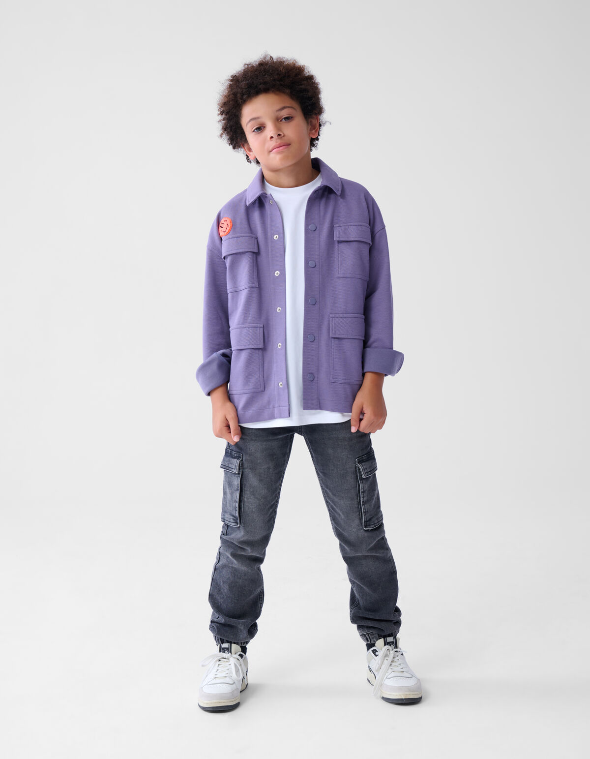 Towelling Patch Overshirt Paars SHOEBY BOYS
