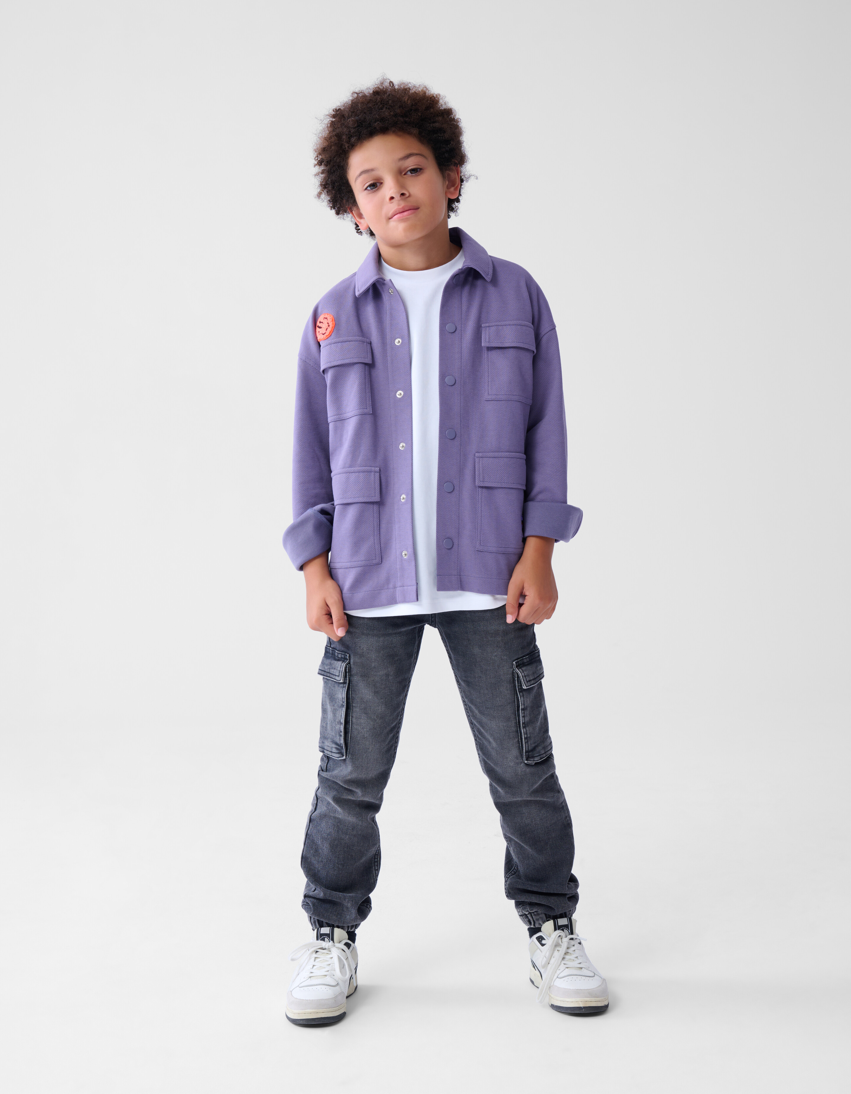 Towelling Patch Overshirt Paars SHOEBY BOYS