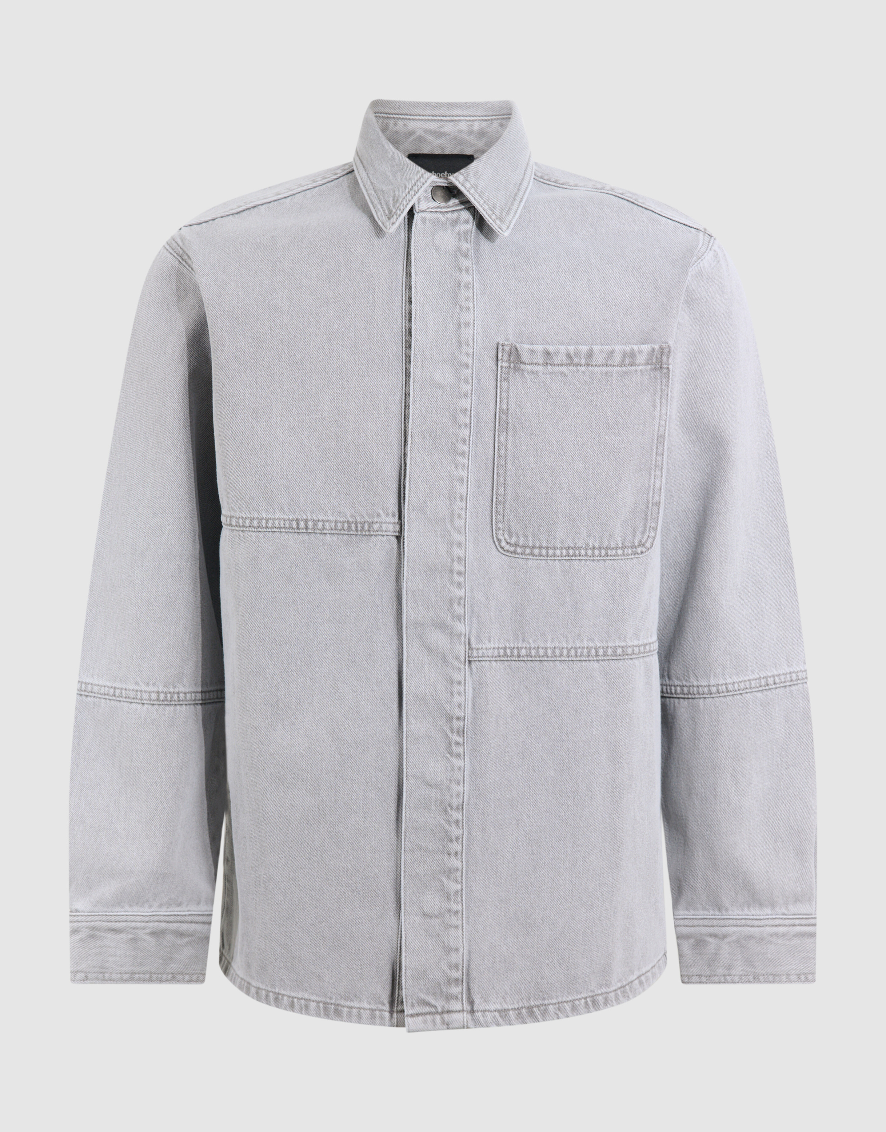Patched Denim Overshirt Grijs SHOEBY MEN