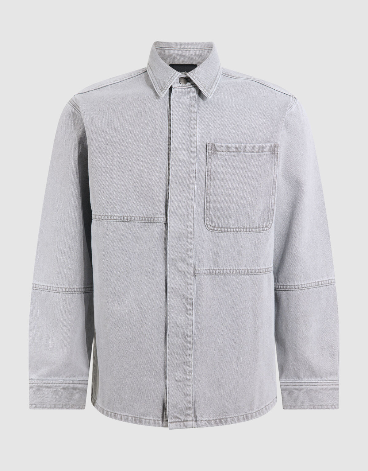 Patched Denim Overshirt Grijs SHOEBY MEN