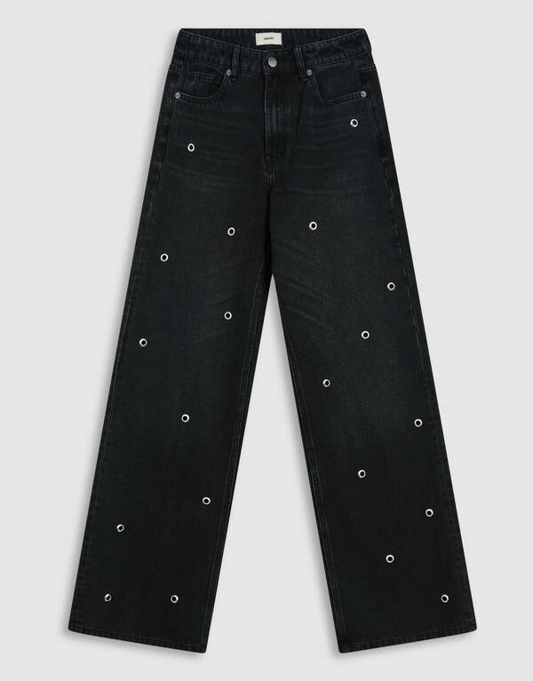 Studs Straight Fit Jeans Donkergrijs SHOEBY WOMEN