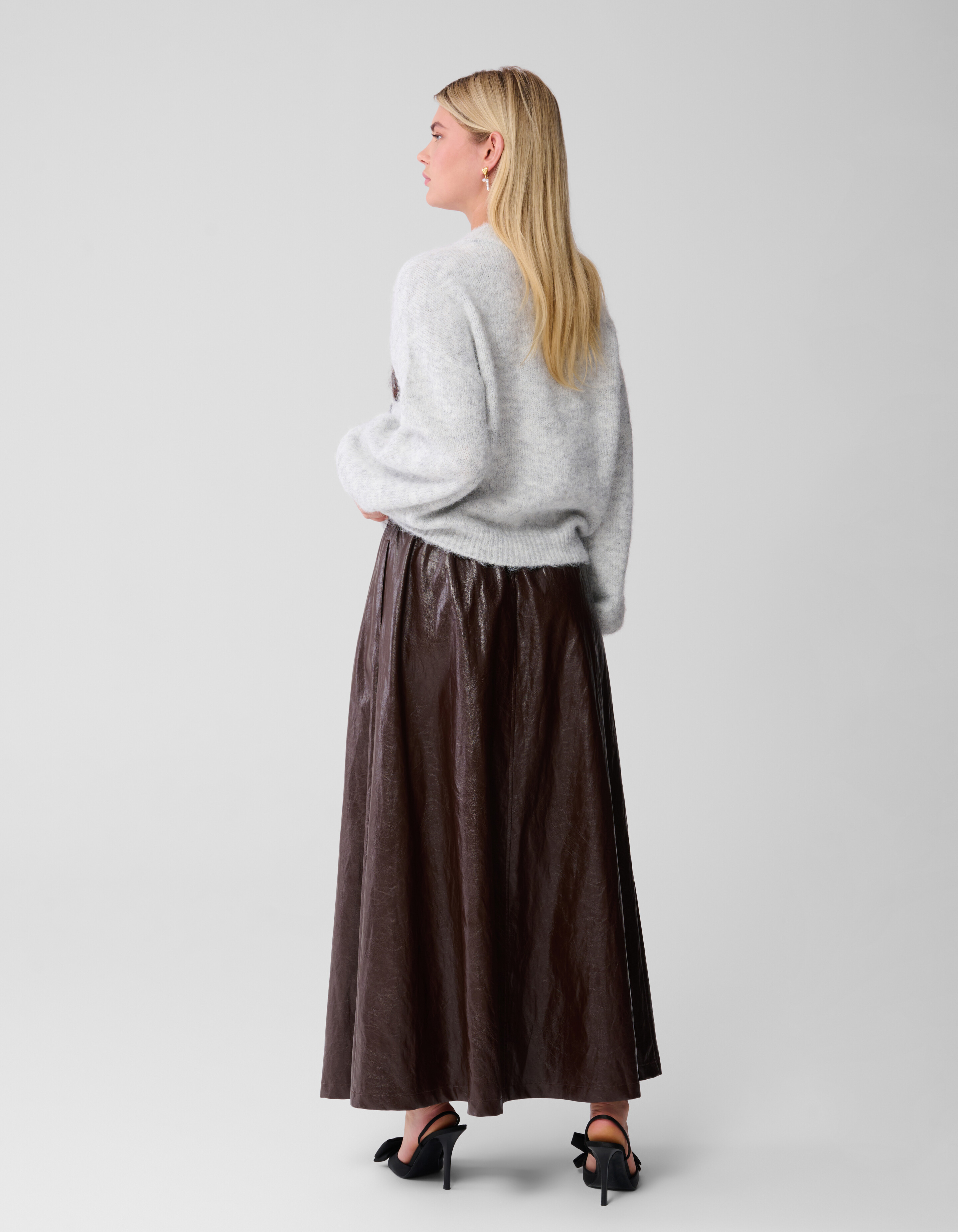 Vegan leren Maxi Rok Bruin SHOEBY WOMEN