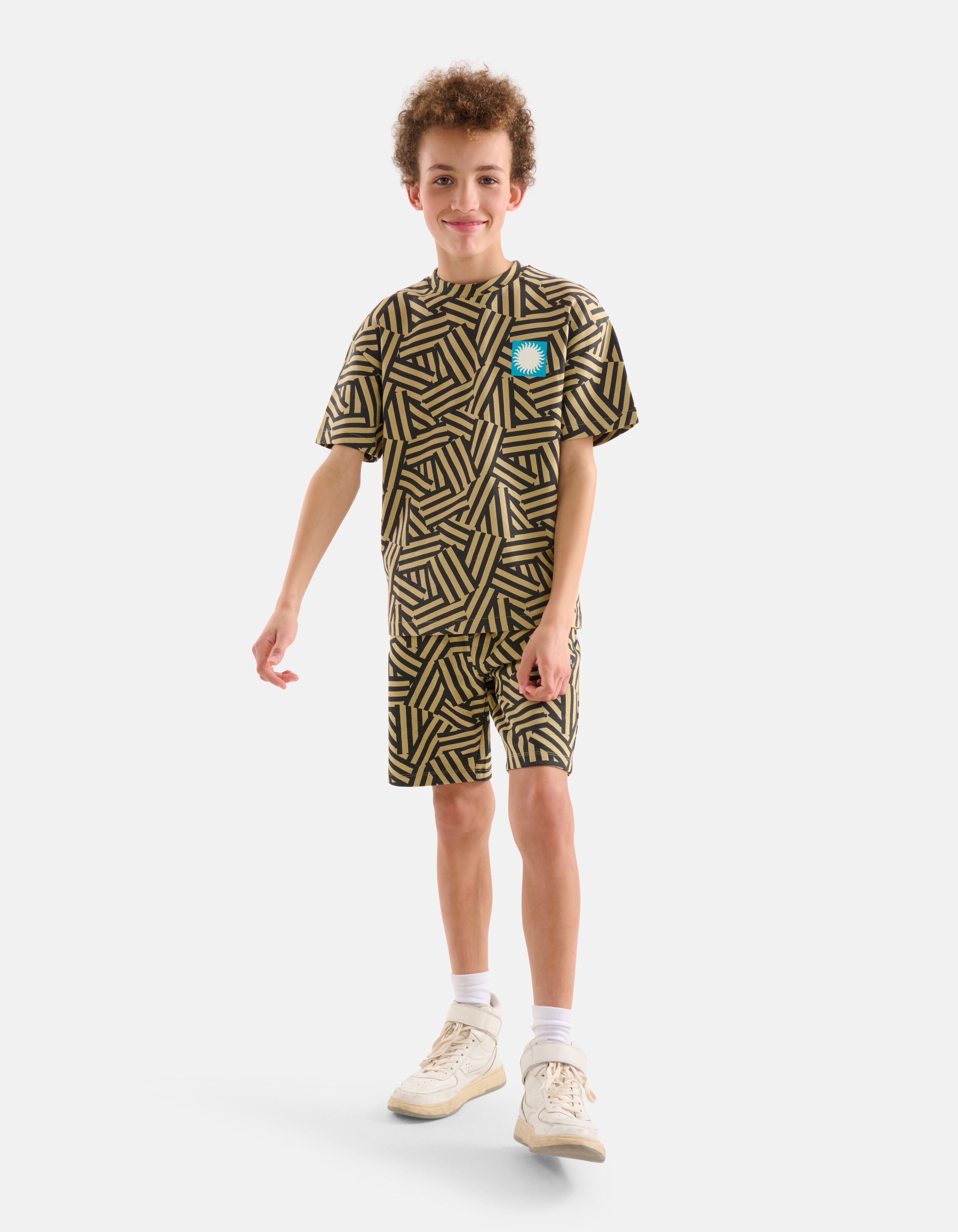 Geometrisch T-shirt Zand SHOEBY BOYS