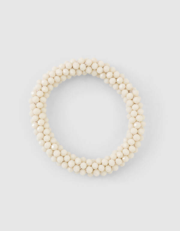 Beaded Haarelastiek Gebroken Wit SHOEBY ACCESSOIRES
