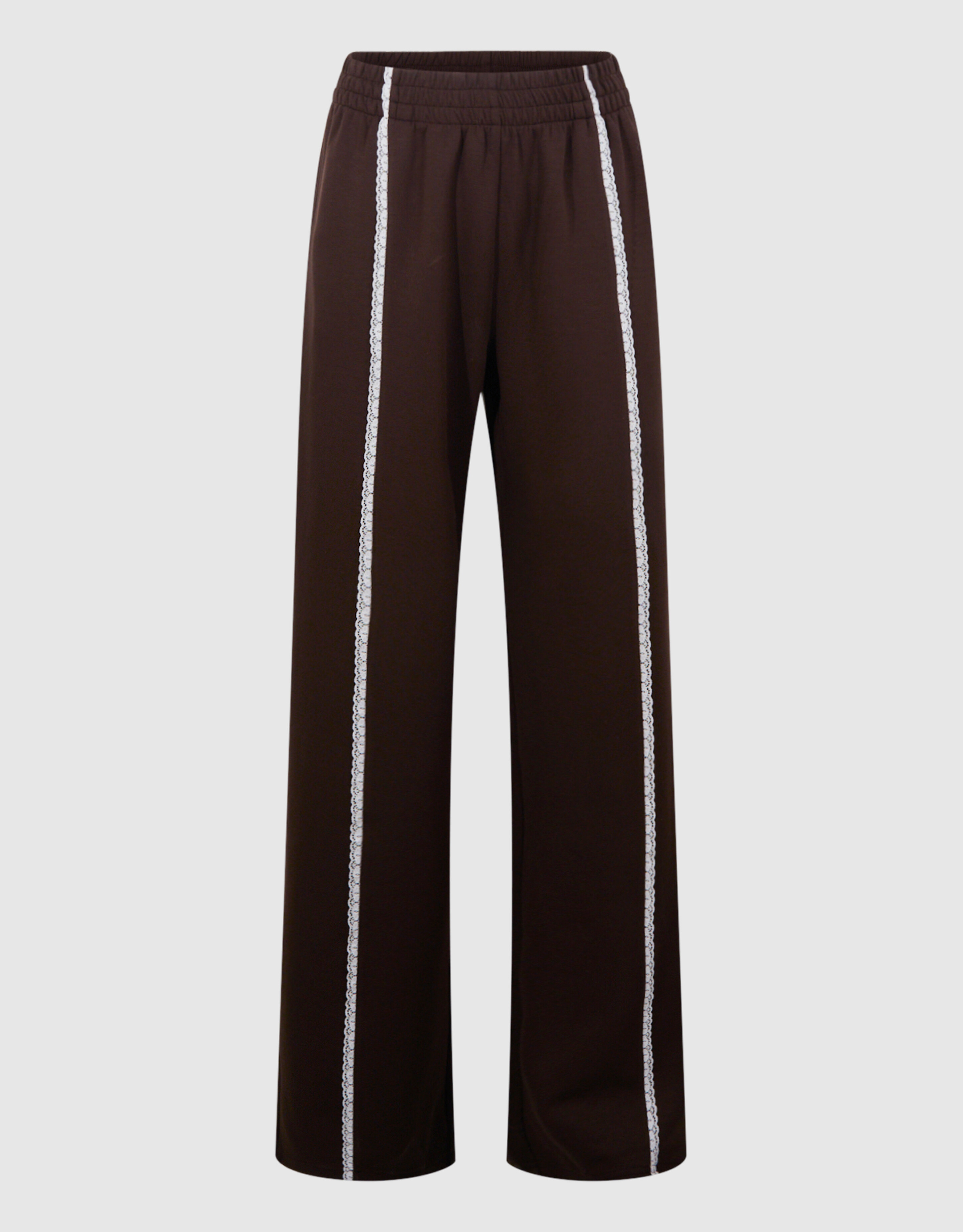 Kanten Wide Leg Broek Bruin SHOEBY WOMEN