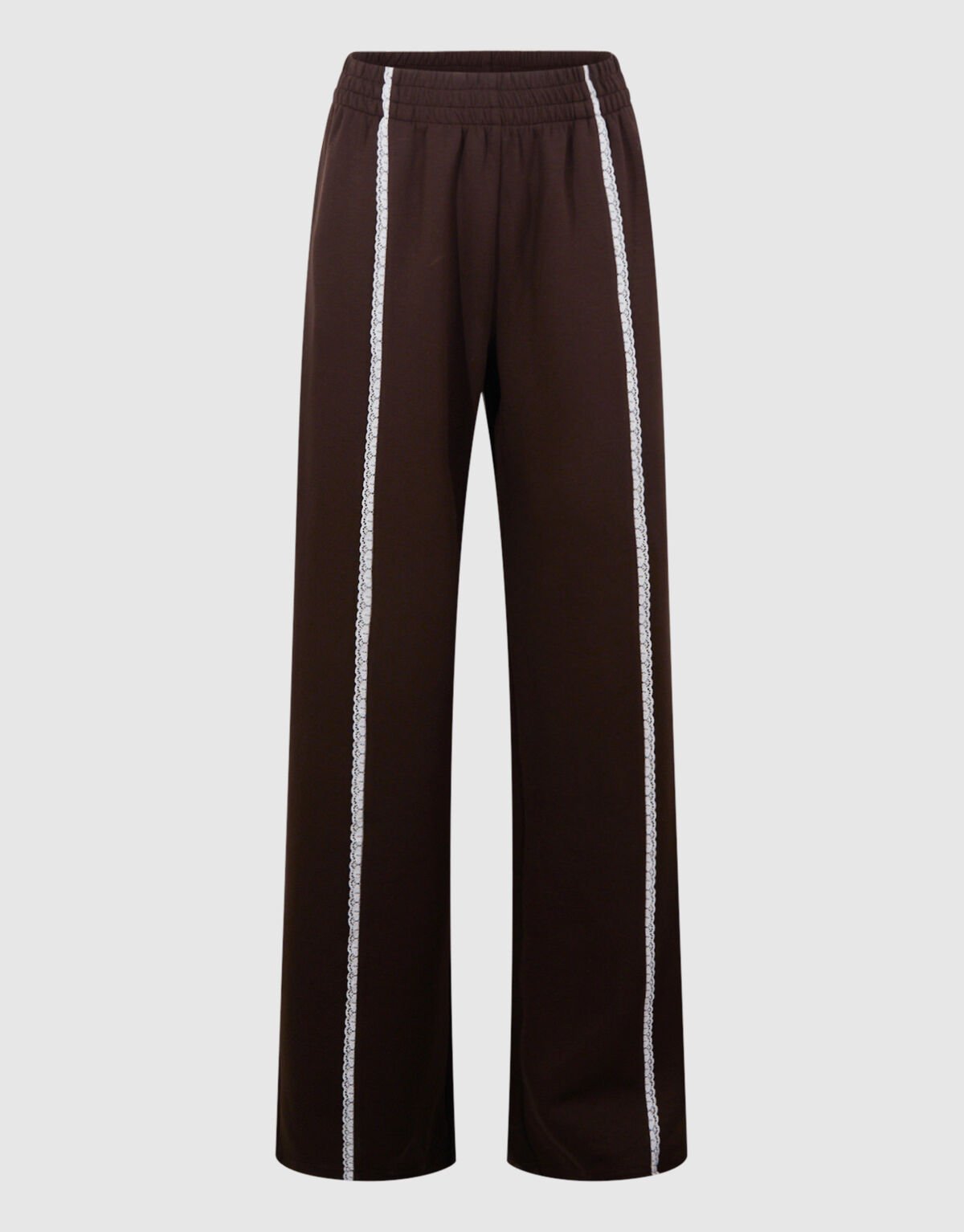 Kanten Wide Leg Broek Bruin SHOEBY WOMEN