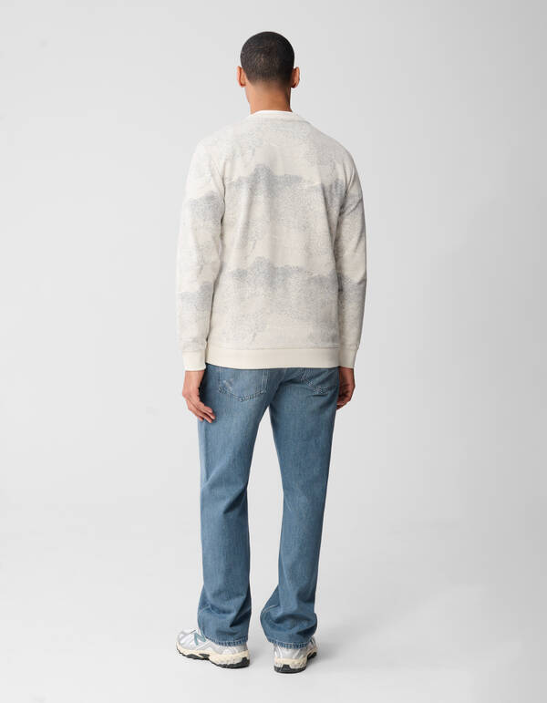 Jacquard Camo Sweater Gebroken Wit SHOEBY MEN