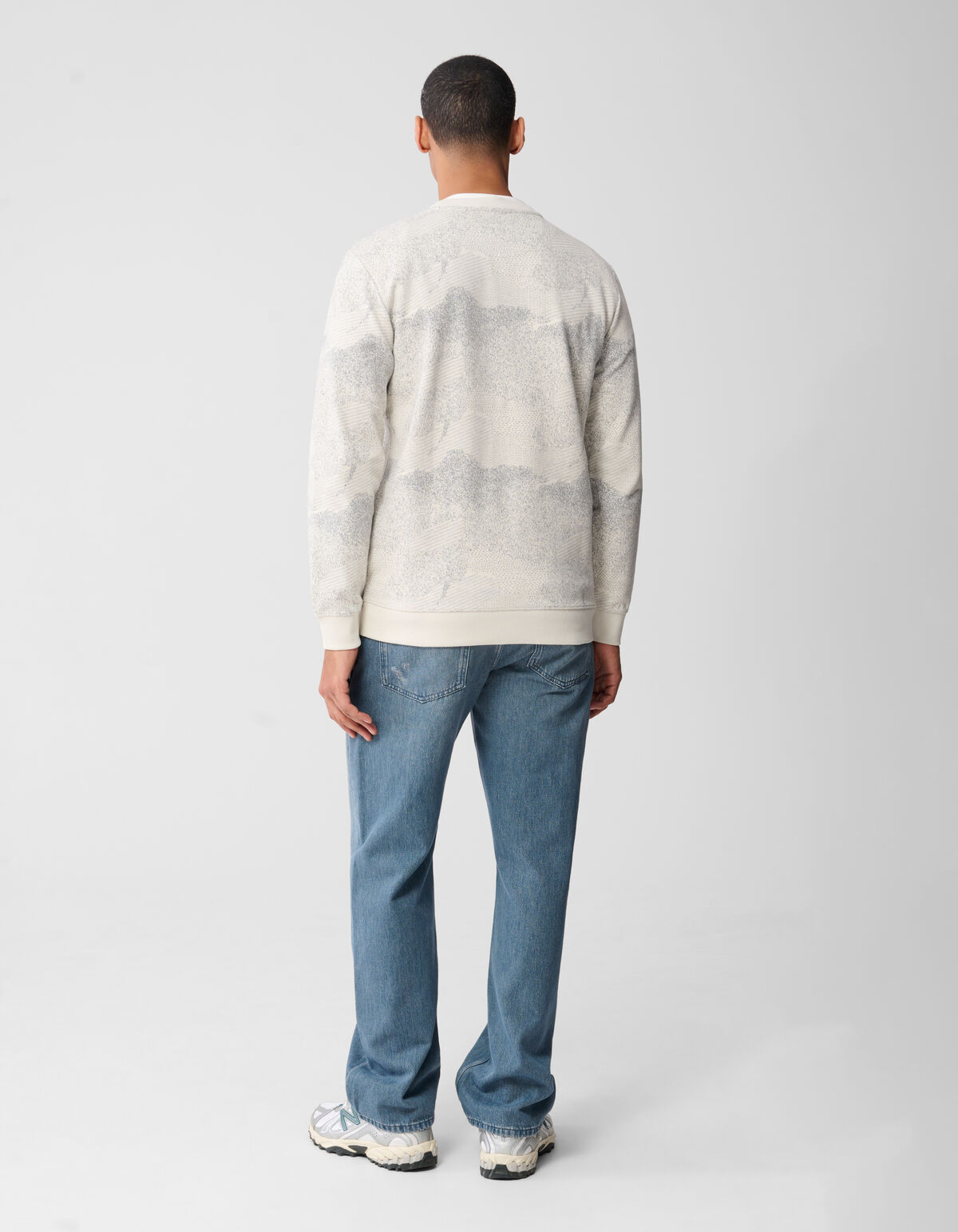 Jacquard Camo Sweater Gebroken Wit SHOEBY MEN