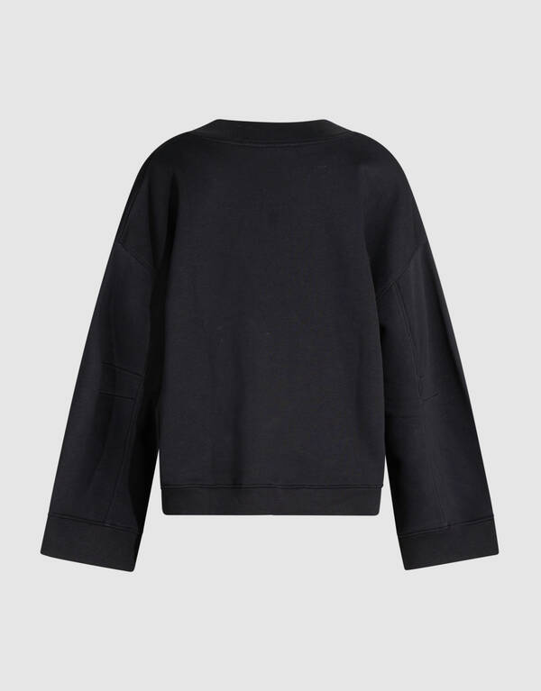 Oversized V-hals Sweater Zwart SHOEBY WOMEN