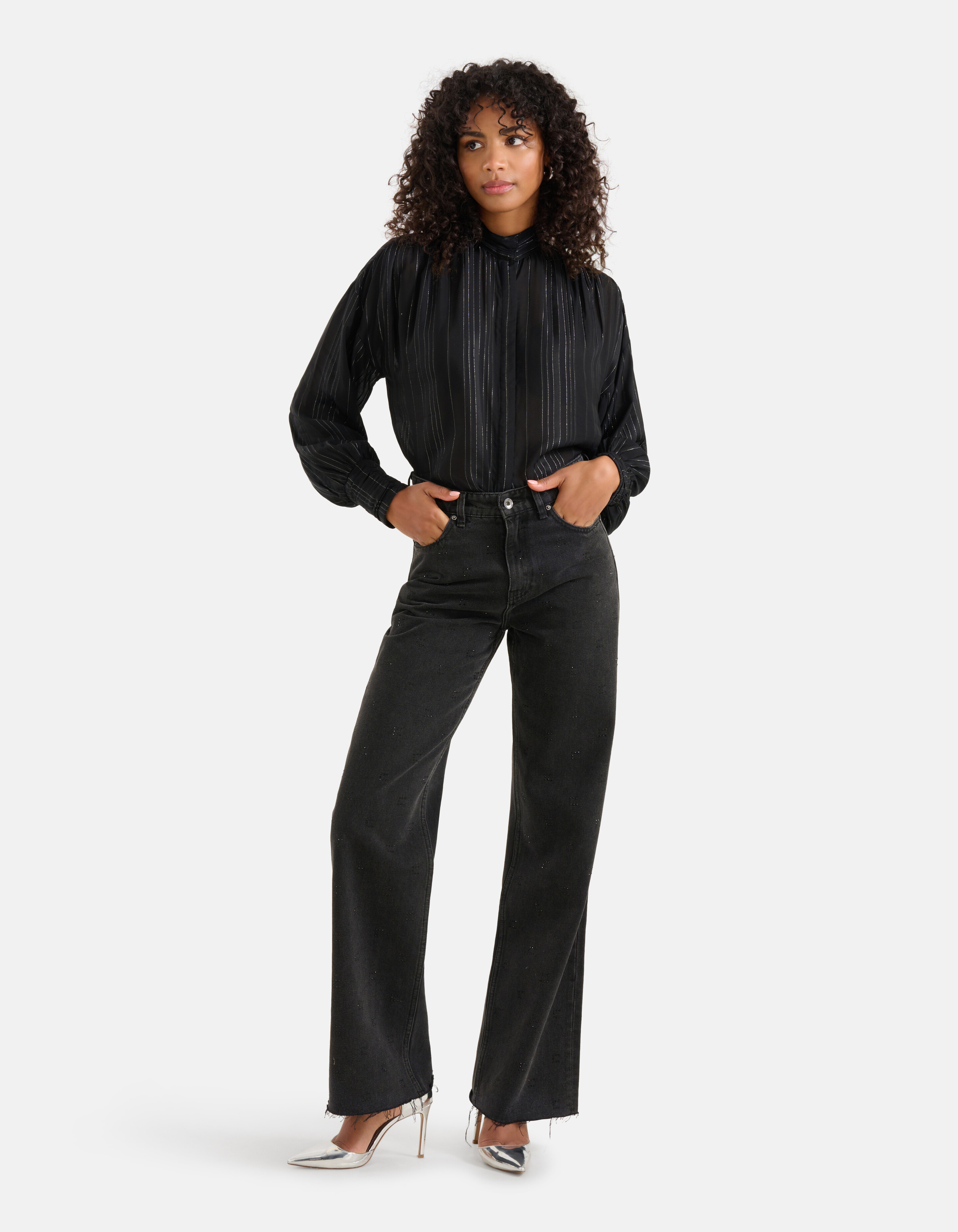 Lurex Blouse Zwart SHOEBY WOMEN