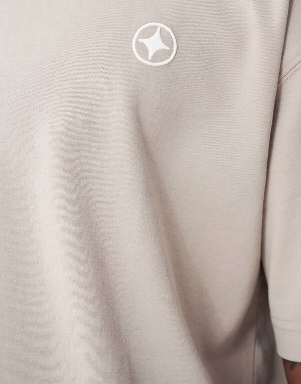 Spark Embroidery T-shirt Lichtbruin SHOEBY MEN