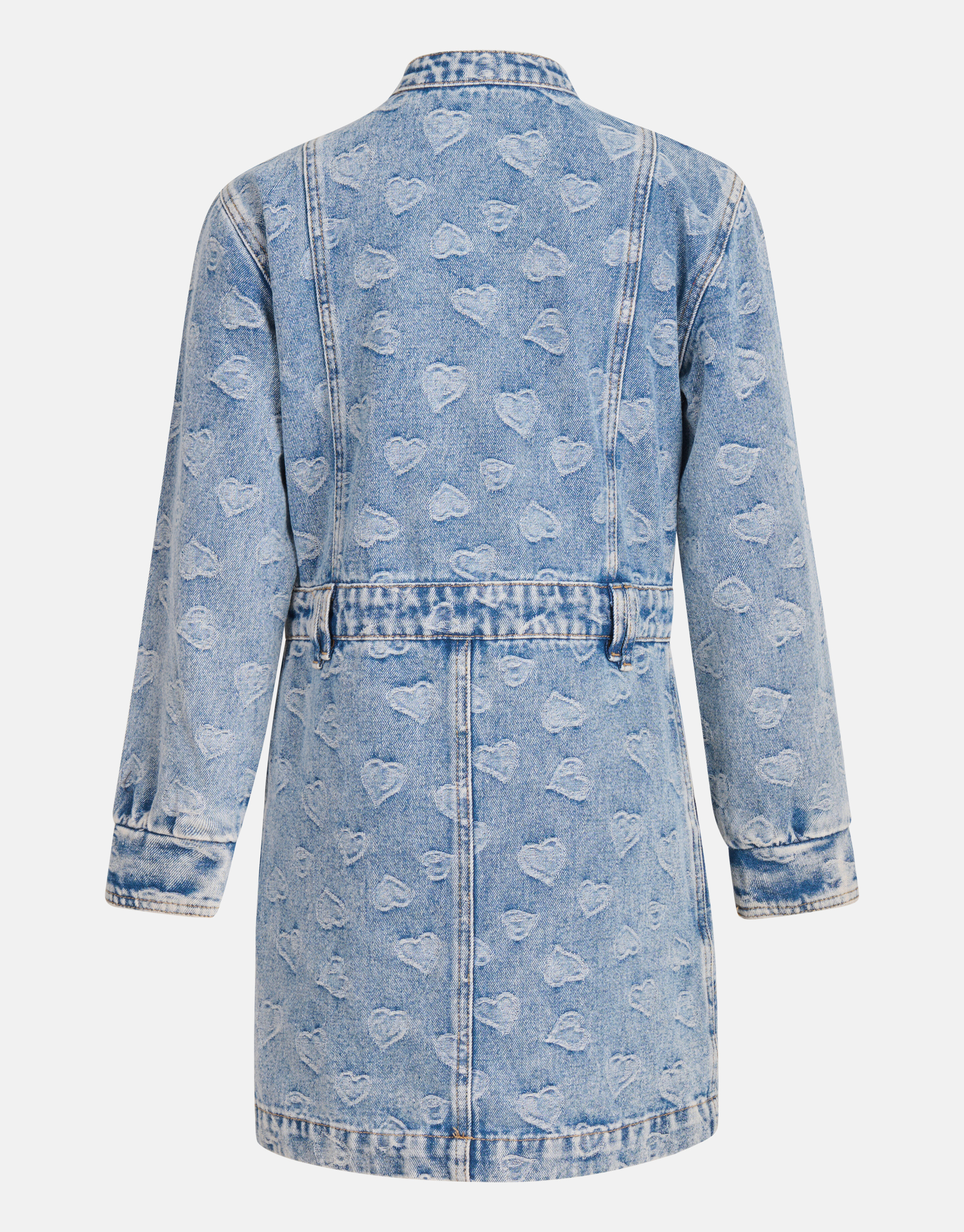 Jacquard Denim Jurk Blauw SHOEBY GIRLS