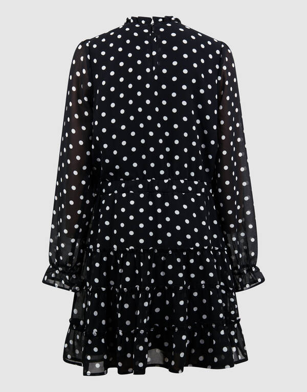 Polkadot Mini Jurk Zwart/Wit SHOEBY GIRLS