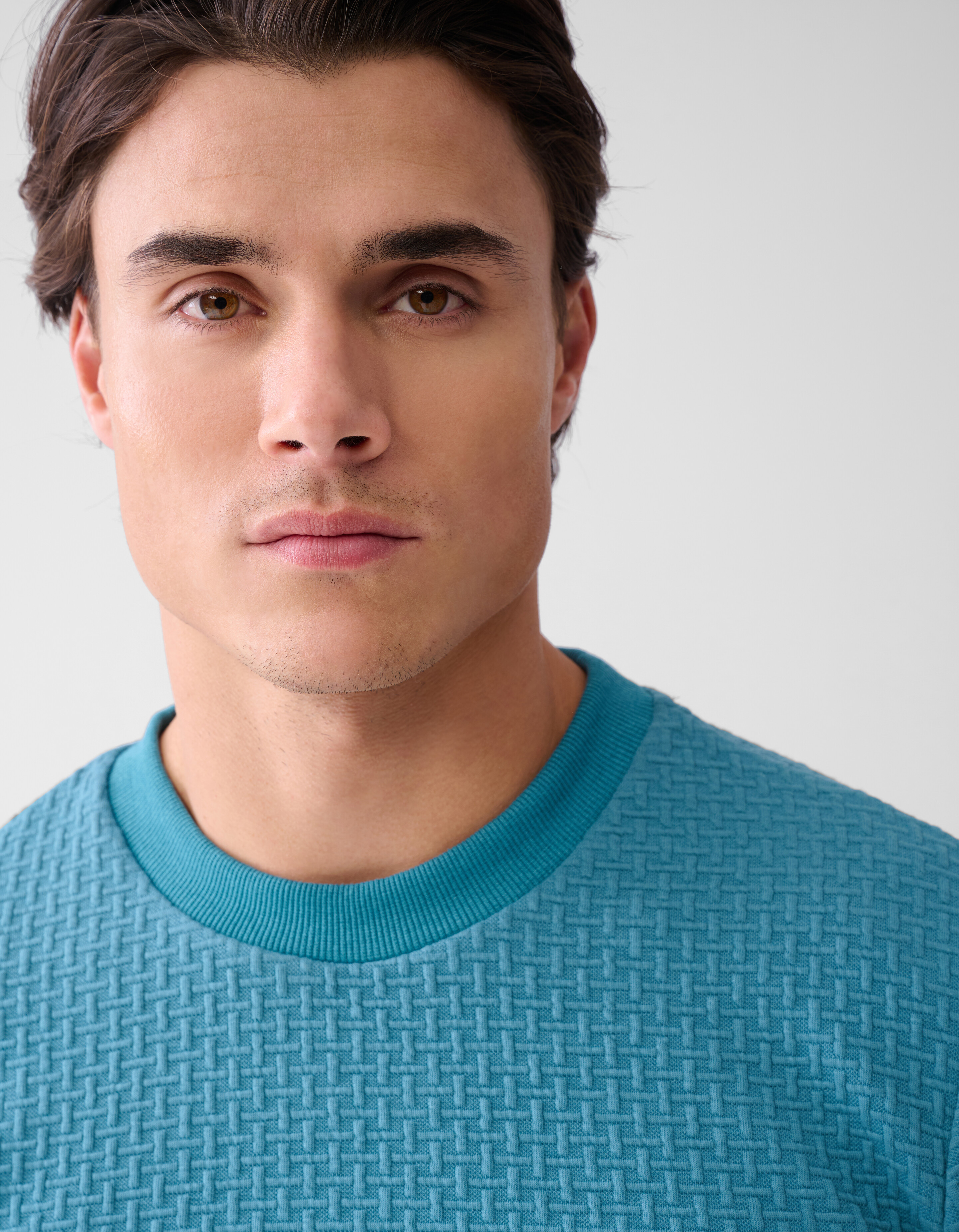 Jersey Structuur Longsleeve Blauw SHOEBY MEN
