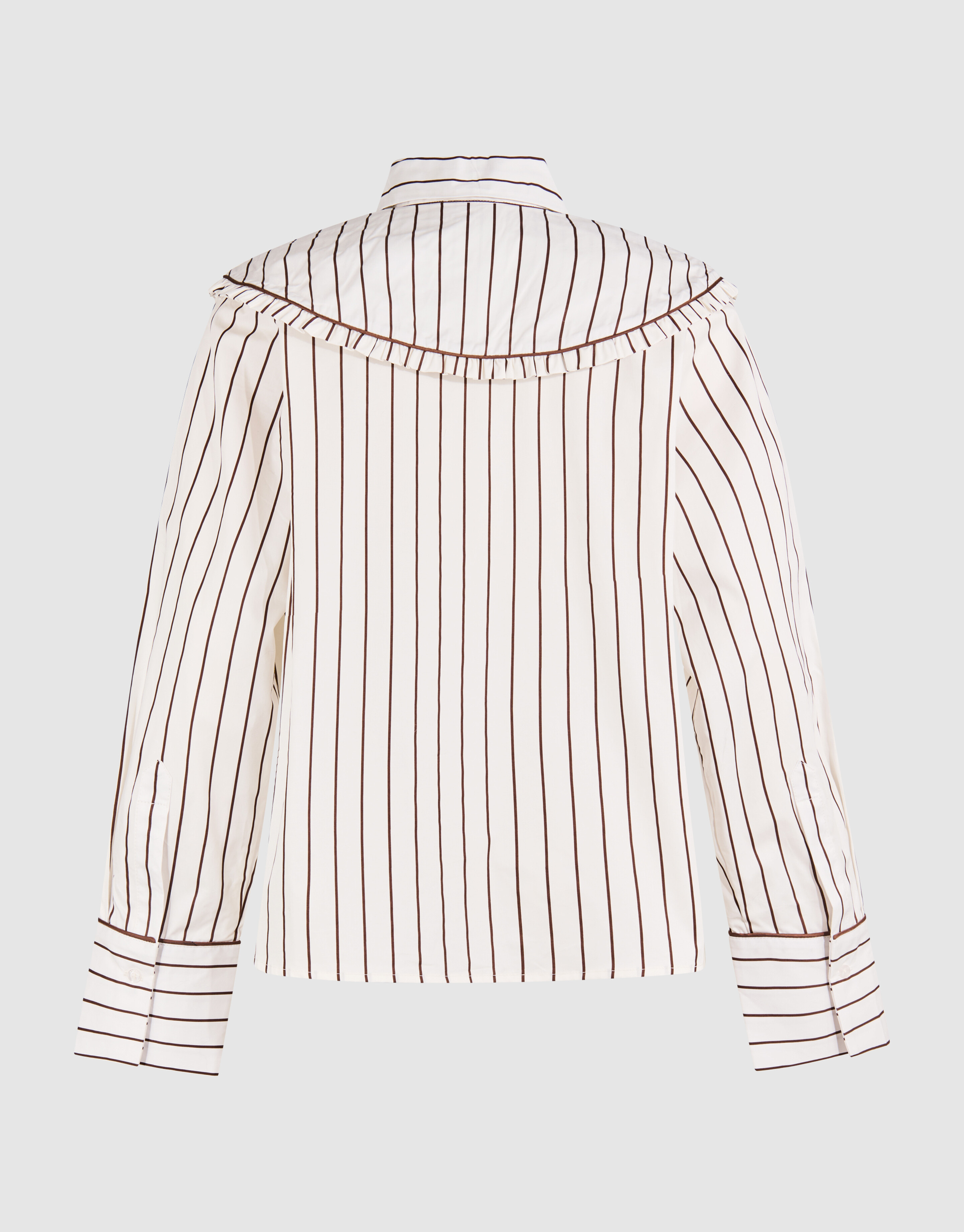 Big Collar Stripe Blouse Bruin SHOEBY WOMEN