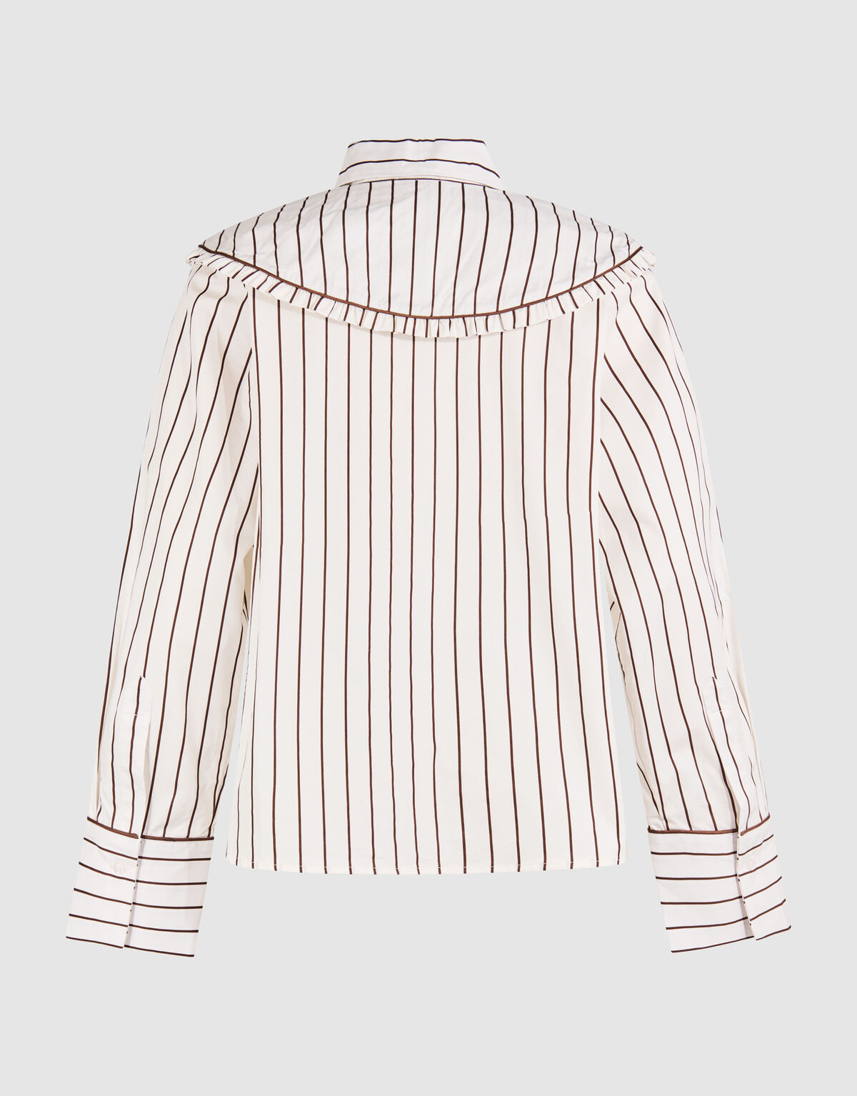 Big Collar Stripe Blouse Bruin SHOEBY WOMEN