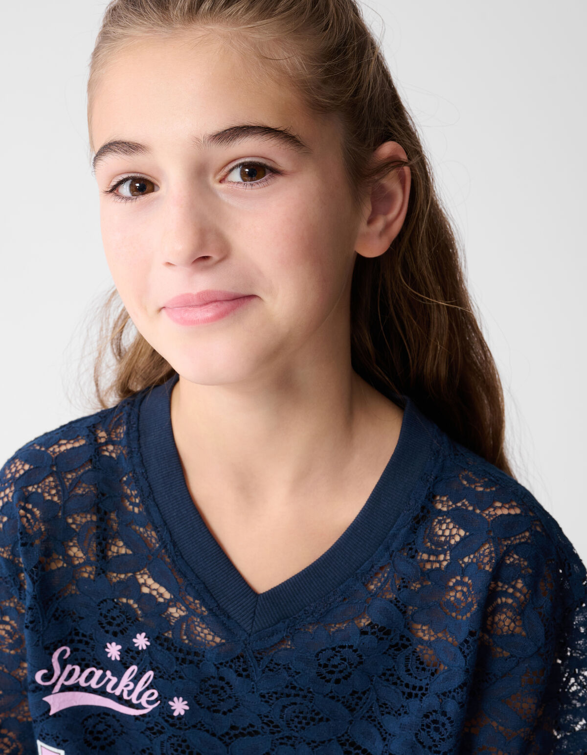 Kanten Baseball Top Donkerblauw SHOEBY GIRLS