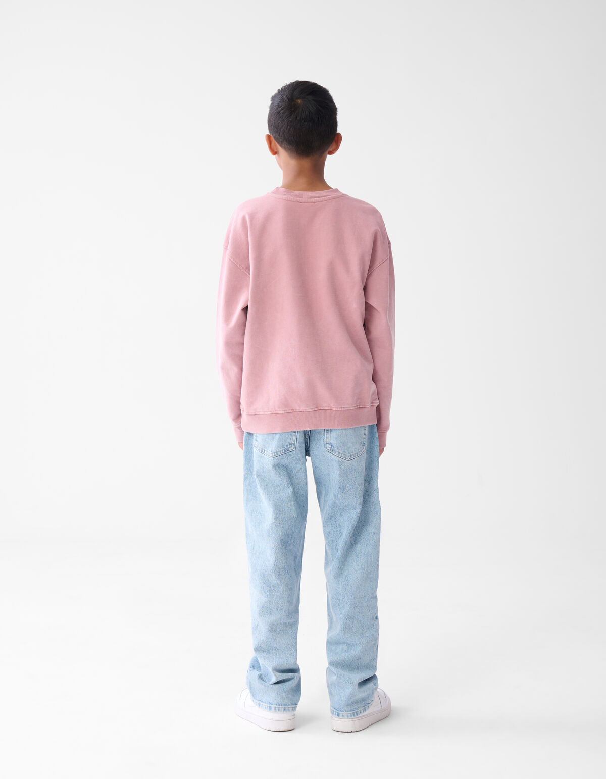 Washed Artwork Sweater Donkerroze SHOEBY BOYS