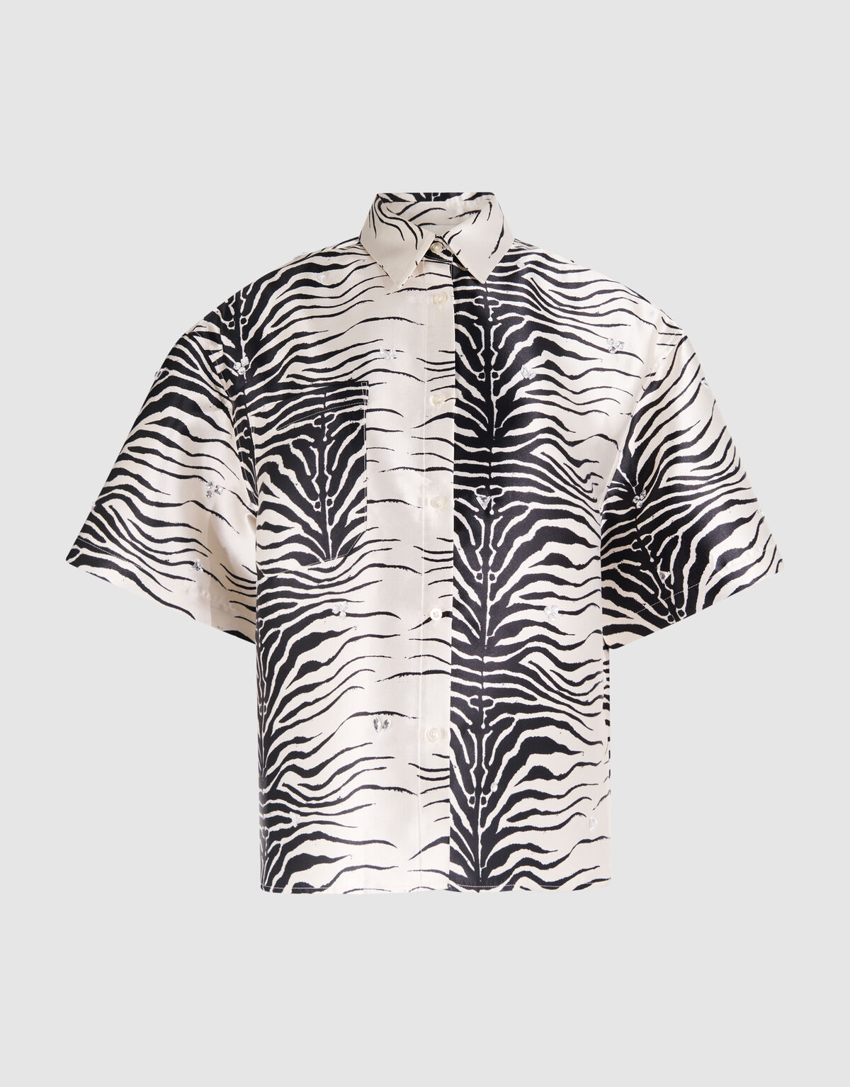 Zebra Print Blouse Zwart/Gebroken wit SHOEBY WOMEN