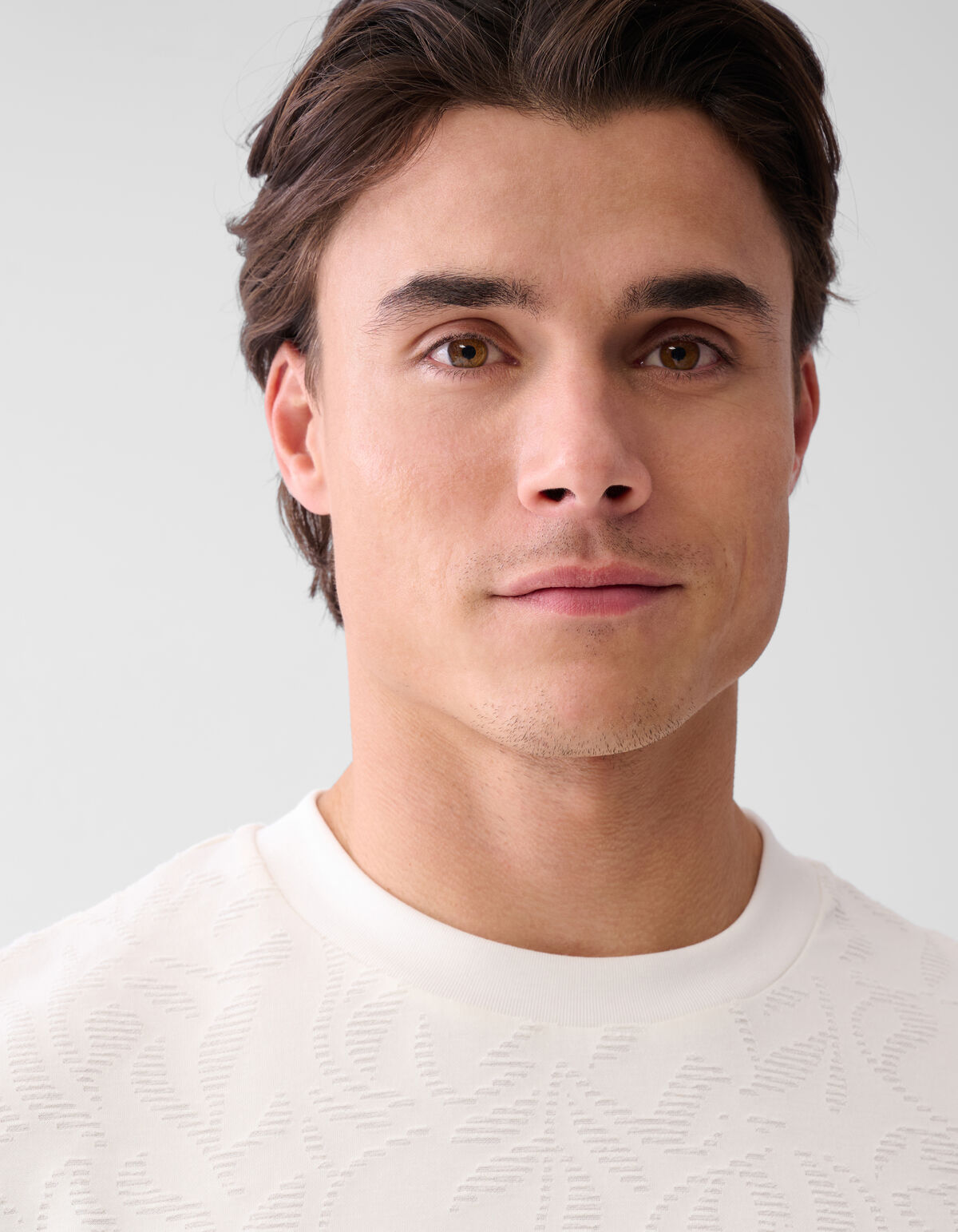 Structuur T-shirt Gebroken Wit SHOEBY MEN