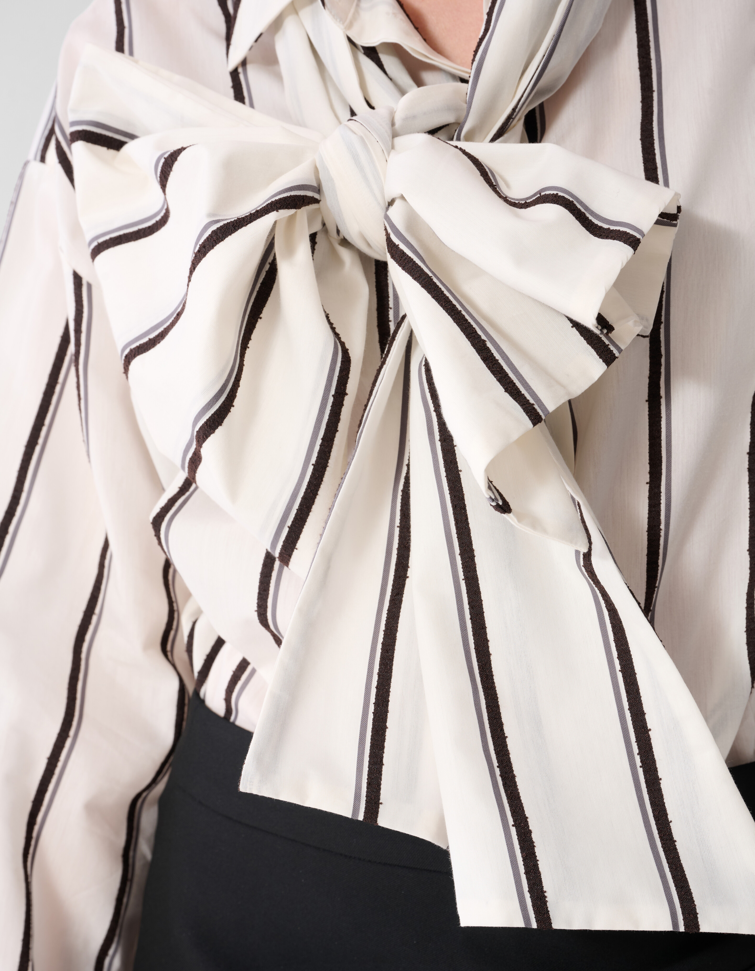 Gestreepte Jacquard Blouse Gebroken Wit By Mieke SHOEBY WOMEN
